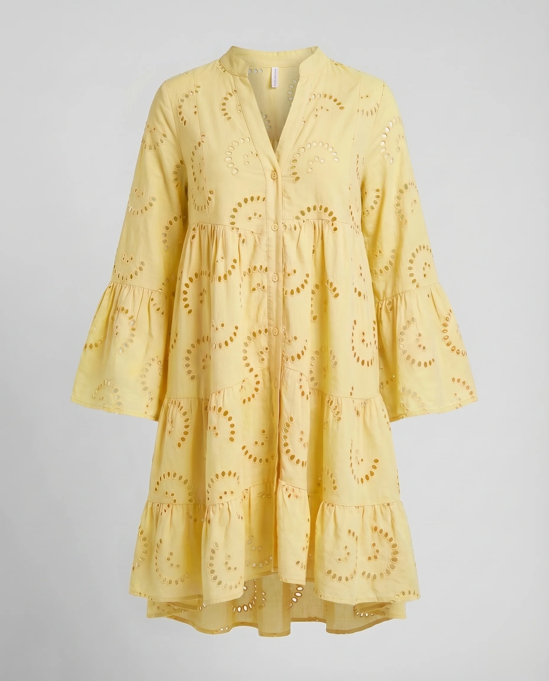 Damen Romantische Edle Lochstickerei Mischgewebe A-Linien-Kleid - Image 7