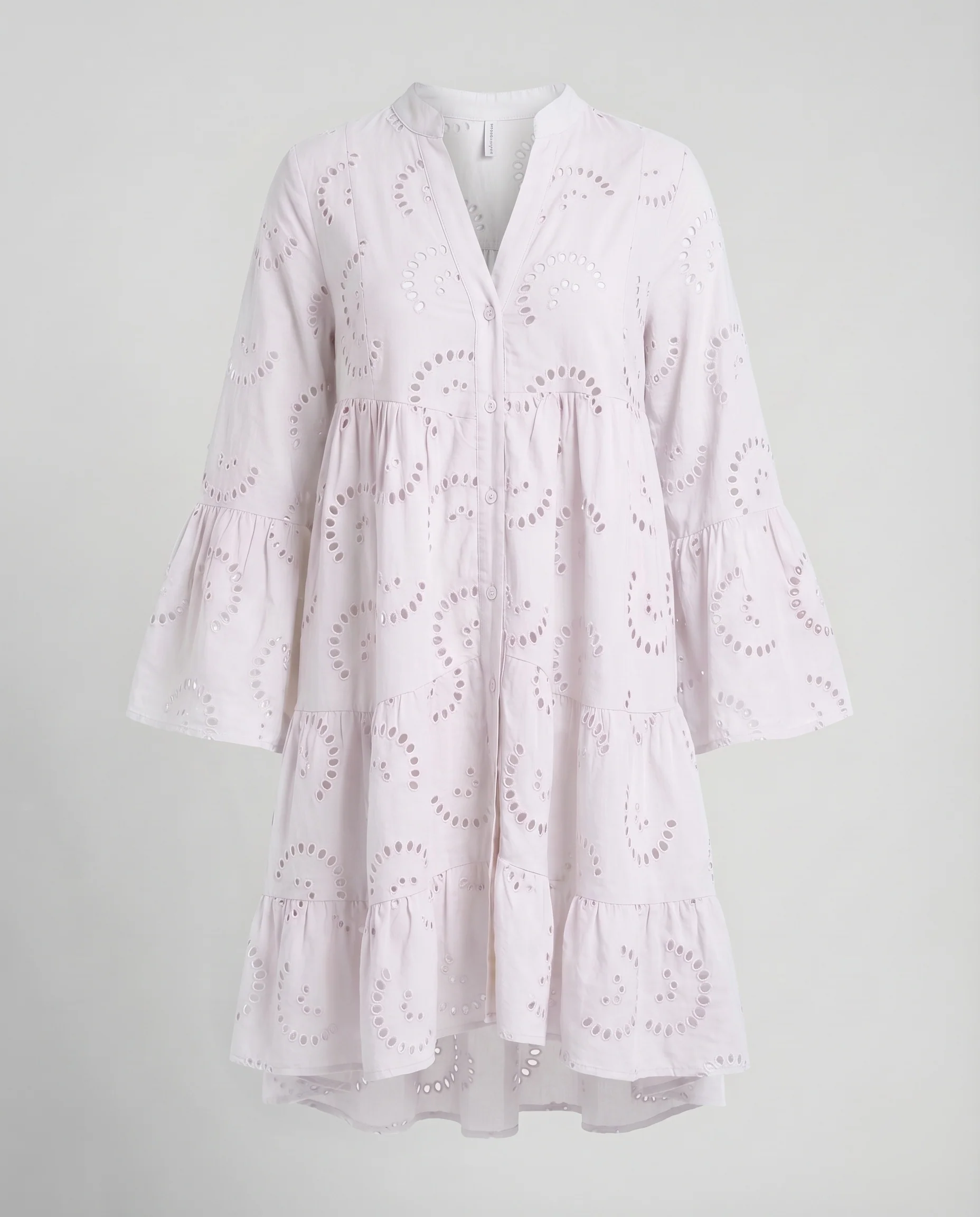 Damen Romantische Edle Lochstickerei Mischgewebe A-Linien-Kleid - Image 9