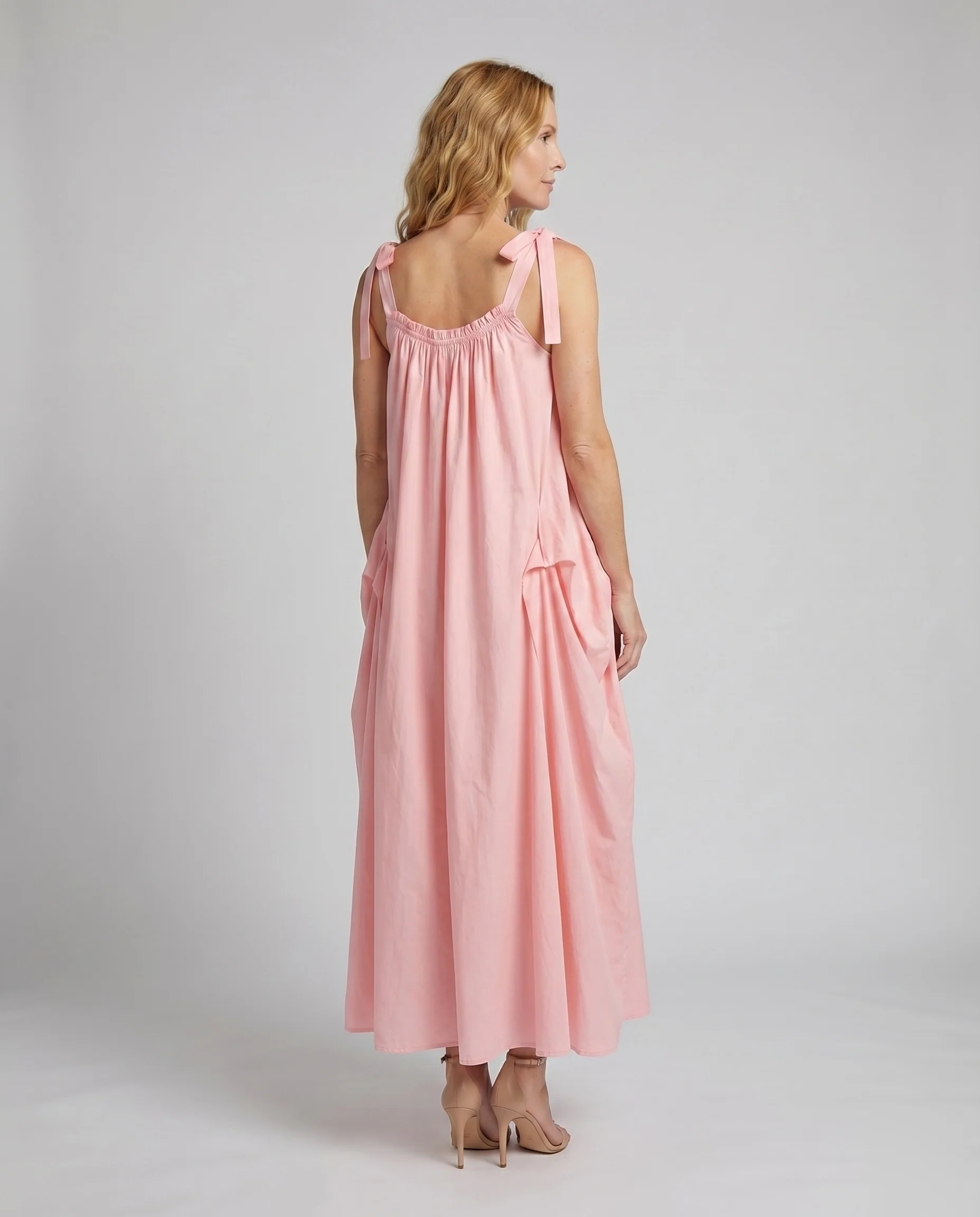 Damen Romantische Zarte Spitzenpasse Mischgewebe Träger-Midikleid - Image 4
