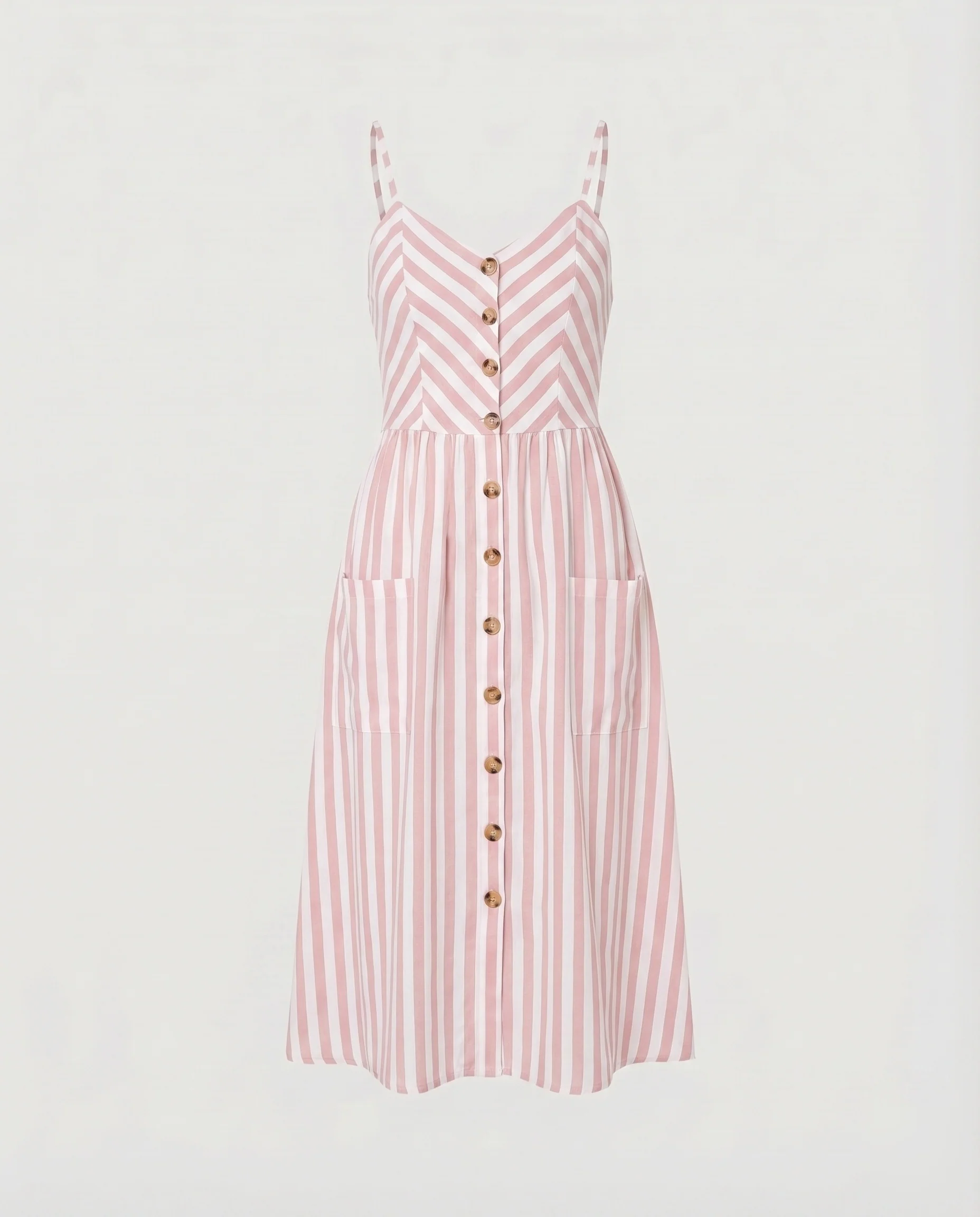 Damen Tropische Tropischer Blattprint Mischgewebe Spaghettiträger-Midikleid - Image 14