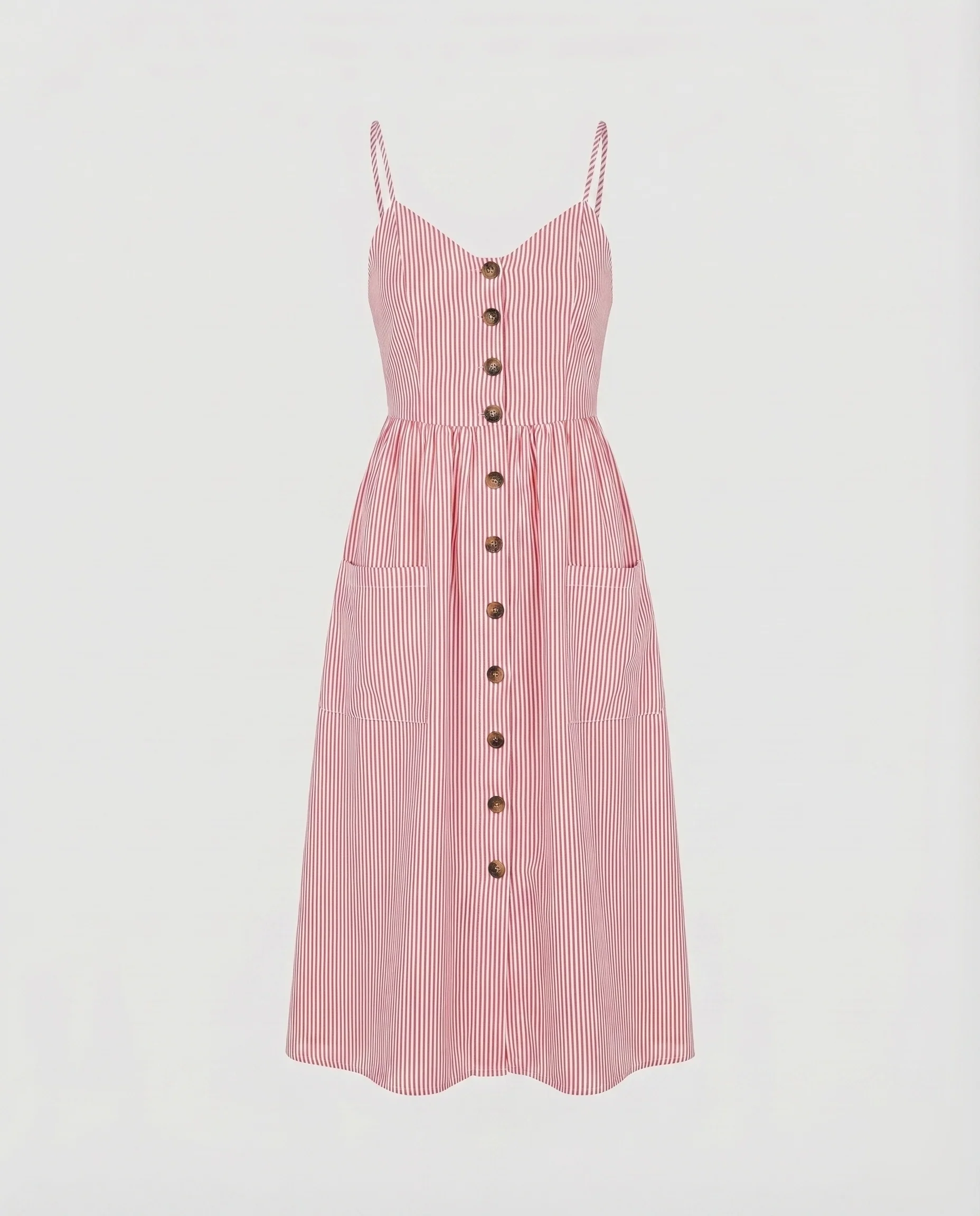 Damen Tropische Tropischer Blattprint Mischgewebe Spaghettiträger-Midikleid - Image 18
