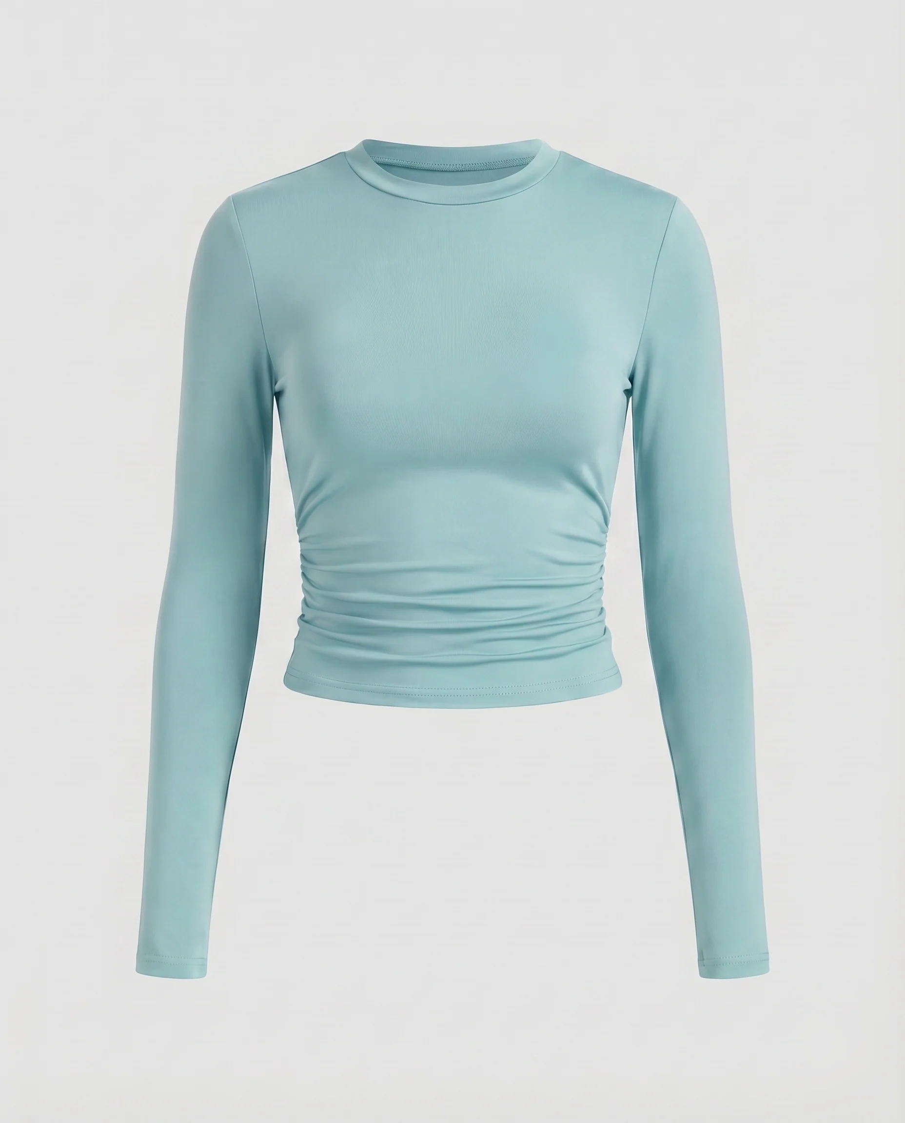 Damen Langarmshirt Daumenlochärmel Taillierte Raffung Sportlich-elegant - Image 10