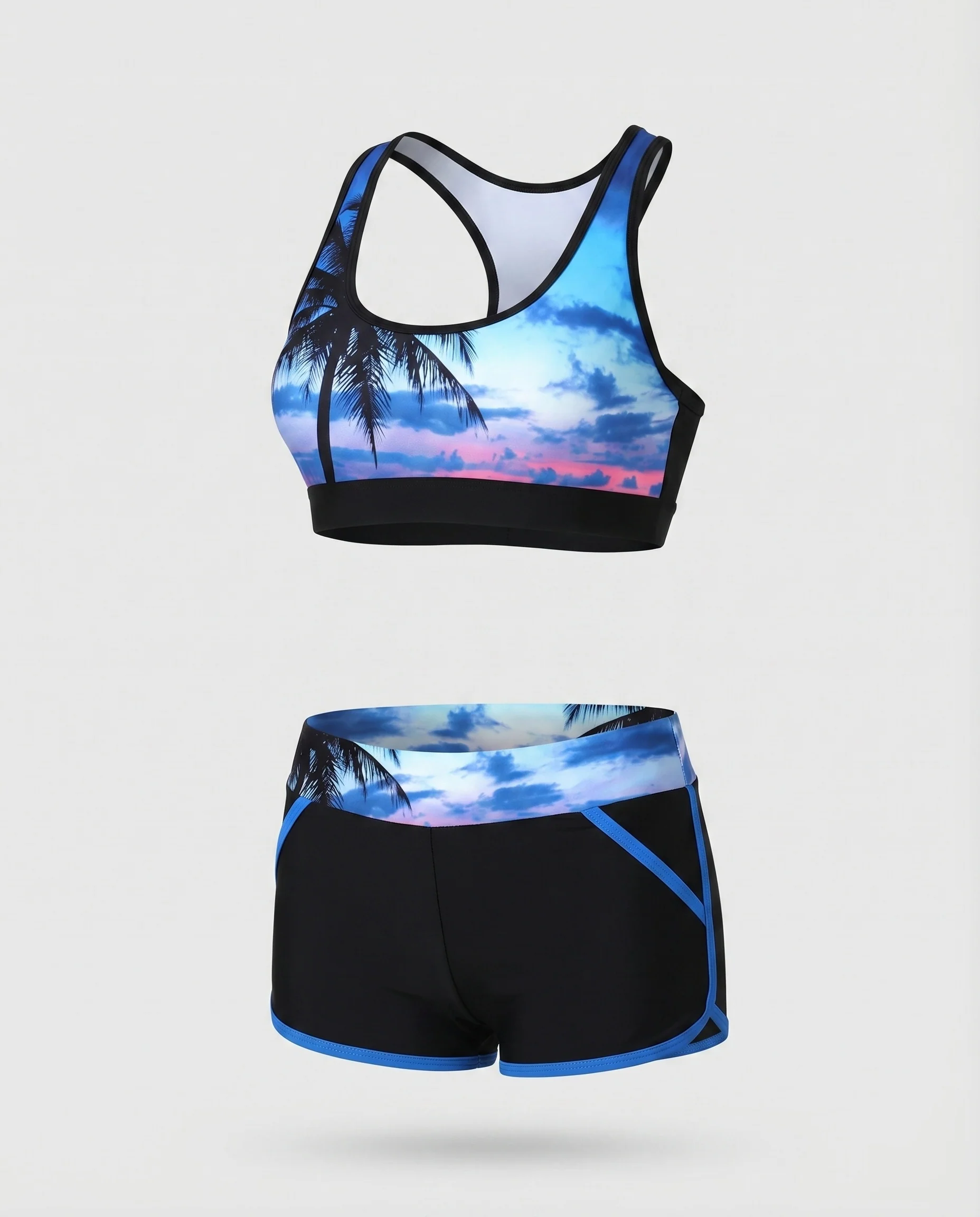 Damen Bade-Set Sportlich Bustier Badeshorts - Image 4
