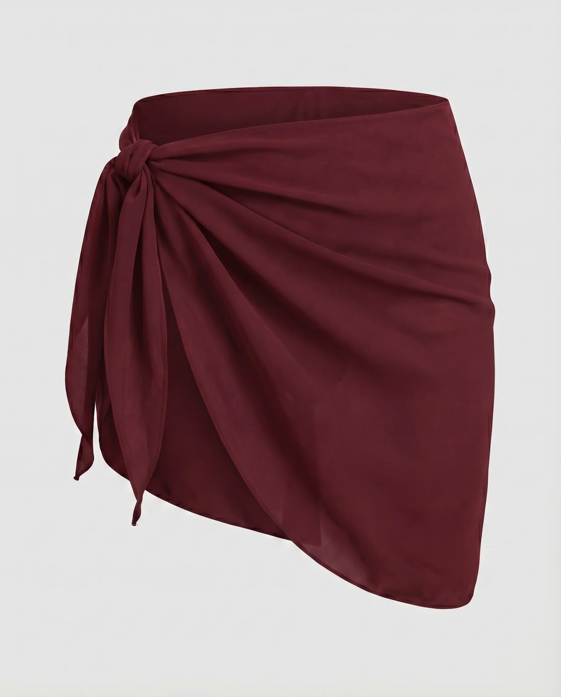 Damen Mesh-Wickelrock Strand-Stil Knoten Asymmetrisch - Image 11