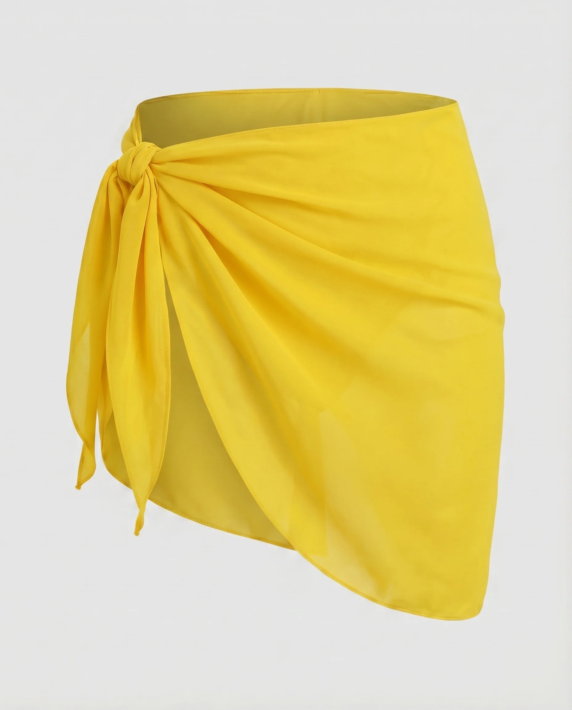 Damen Mesh-Wickelrock Strand-Stil Knoten Asymmetrisch - Image 7