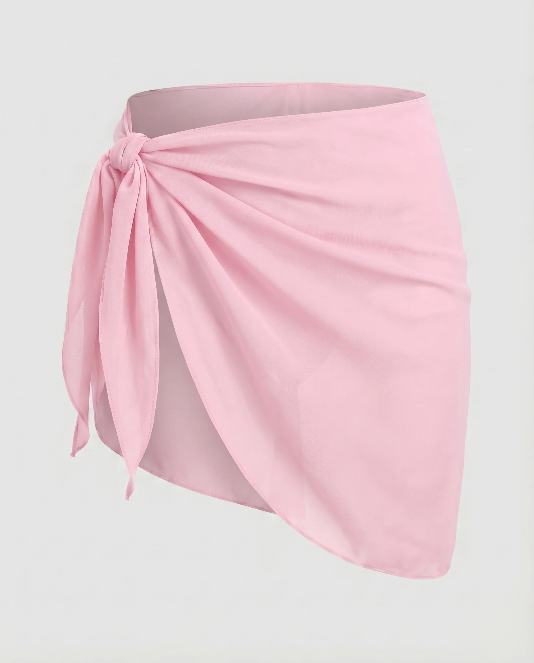 Damen Mesh-Wickelrock Strand-Stil Knoten Asymmetrisch - Image 9