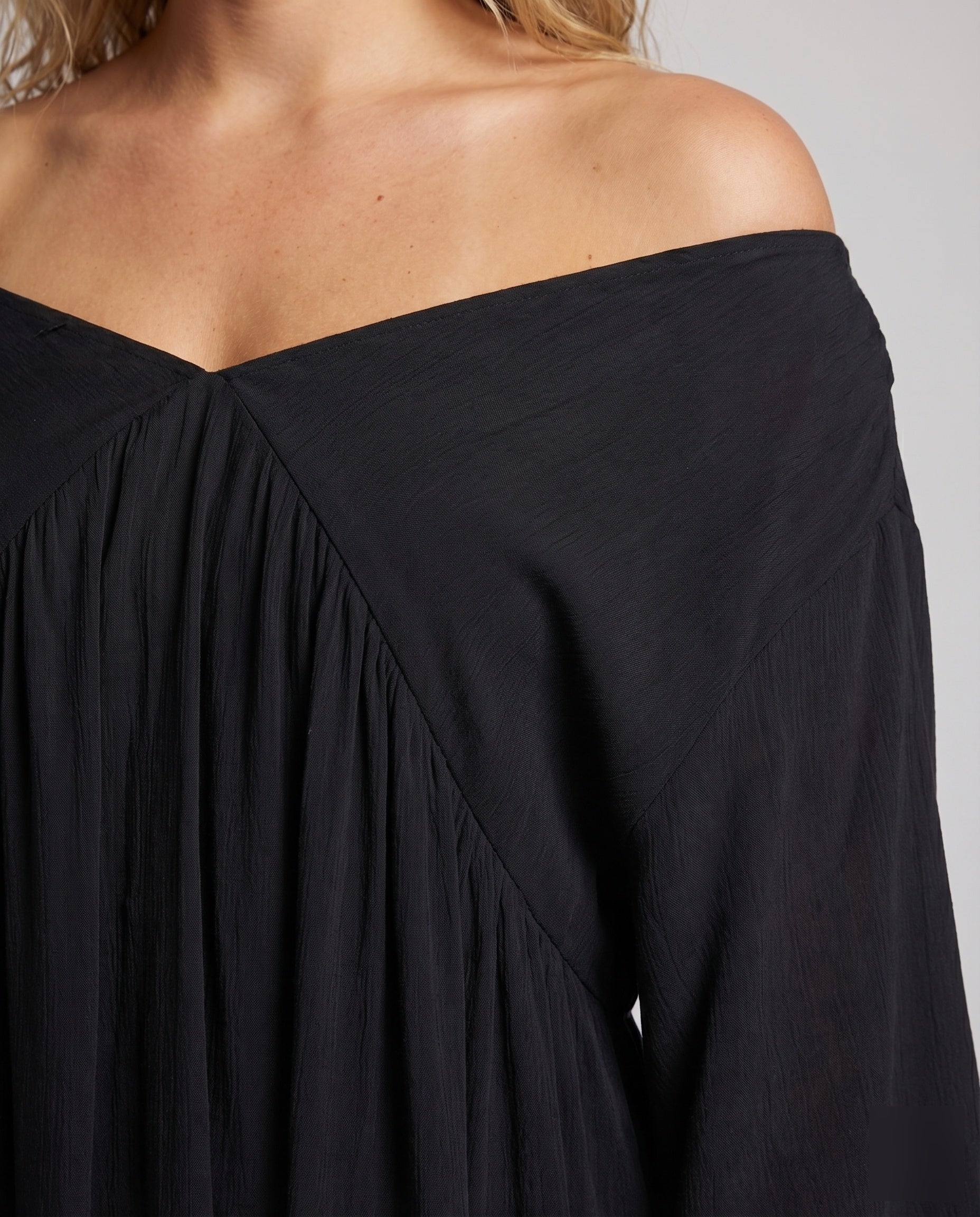 Damen Ethnische Luftige Fledermausärmel Mischgewebe Strandtunika-Minikleid - Image 3