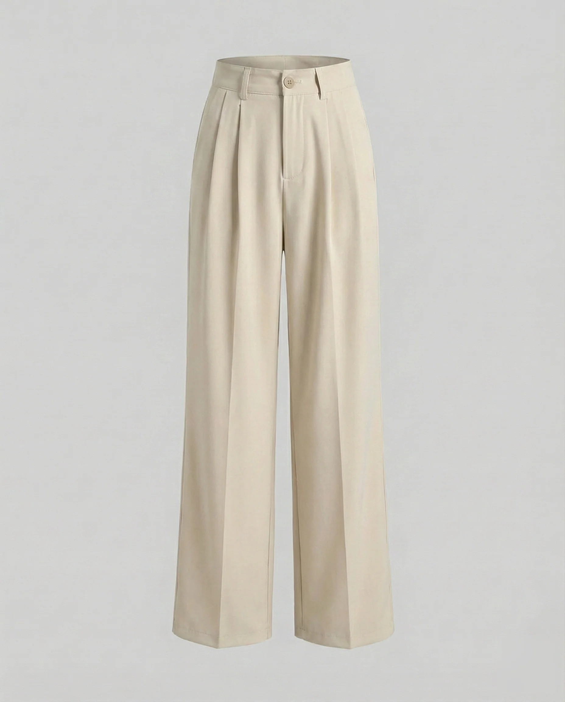 Damen Elegante Drapé-Bundfalten Mischgewebe Bundfaltenhose - Image 7
