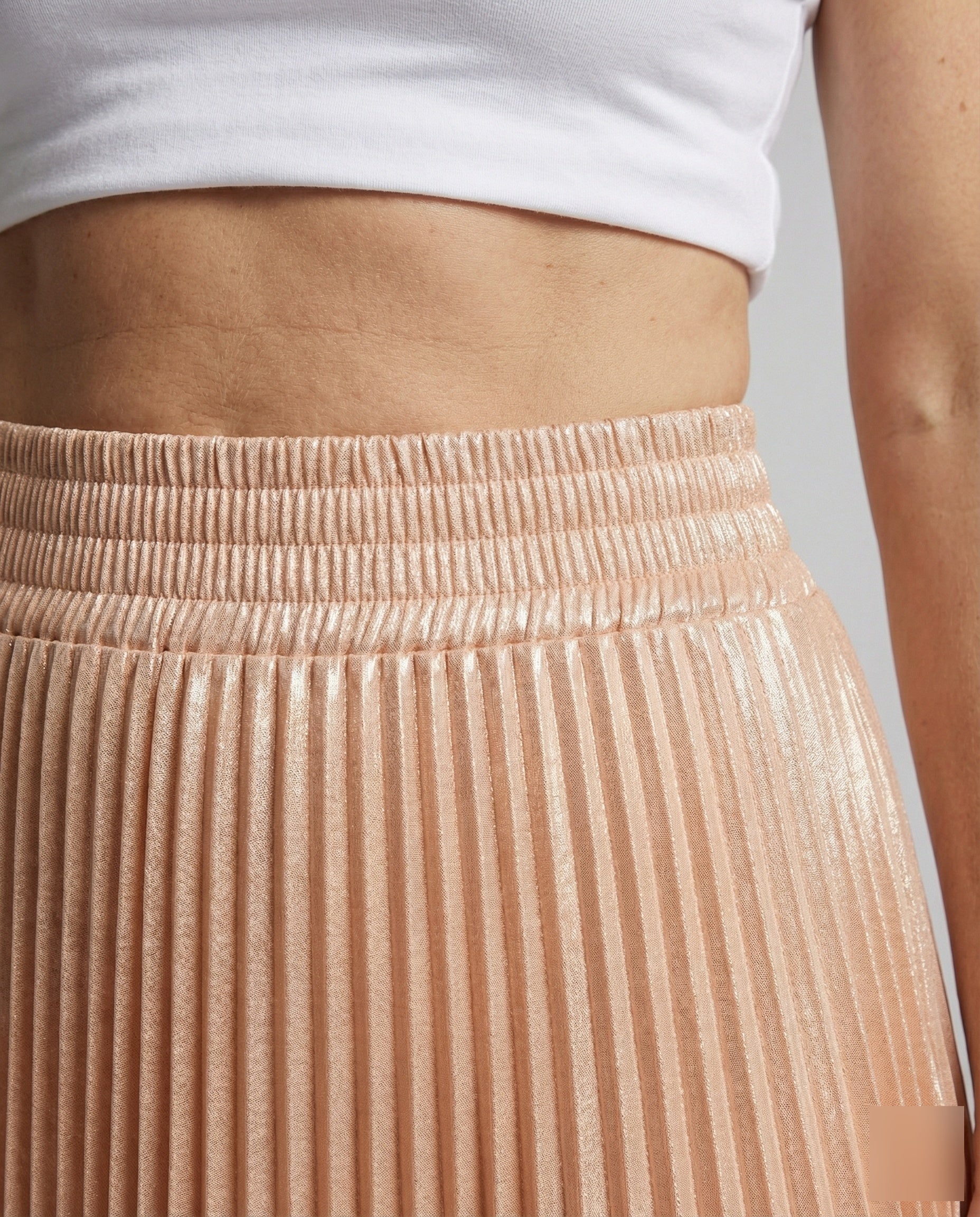 Damen Elegante Geschwungener Saum Satin Plissee-Meerjungfrauen-Midirock - Image 3