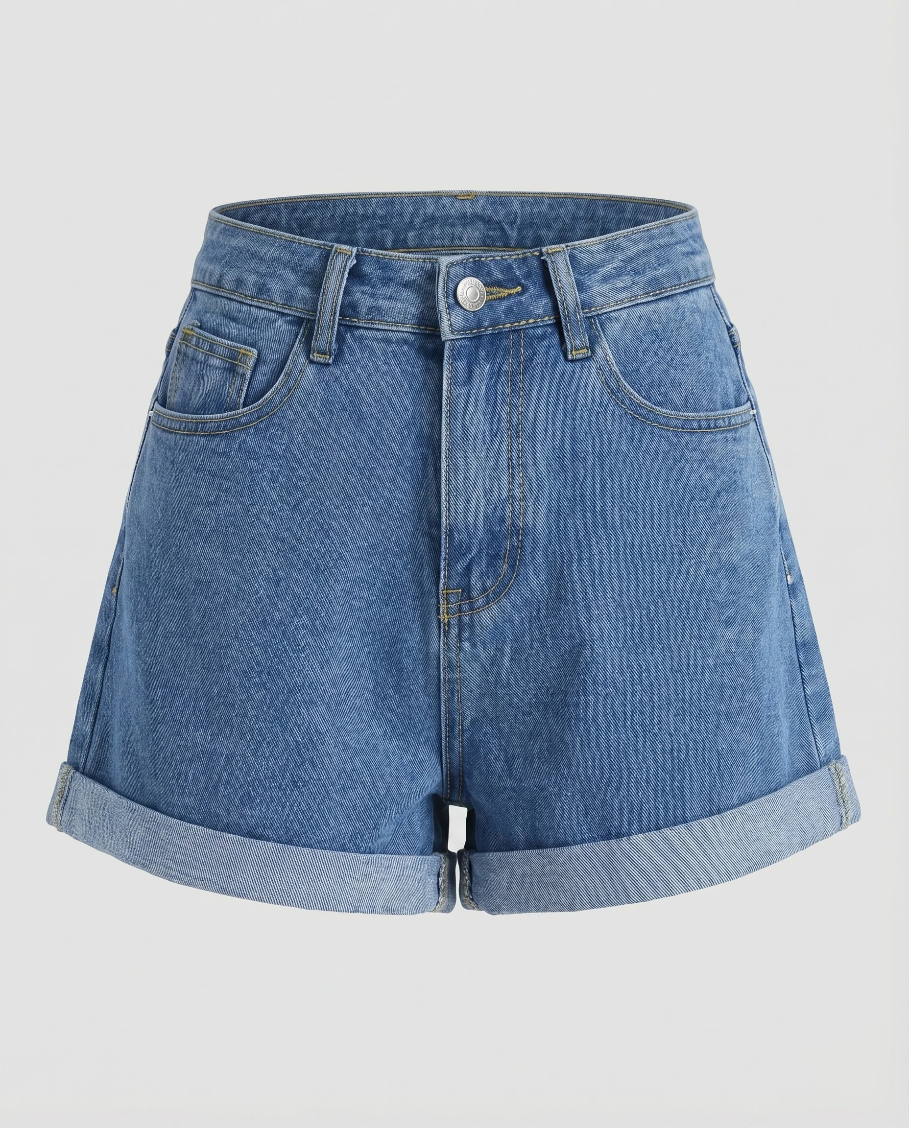 Damen 5-Pocket-Shorts Tailliert Umschlagkante Elastikbund - Image 5