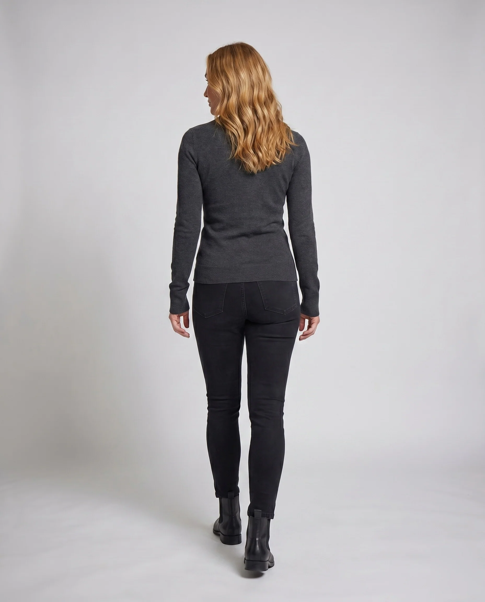 Damen nan taillierter Feinstrick-Cardigan mit halbem Reißverschluss, Daumenlochärmeln und formender Silhouette - Image 4