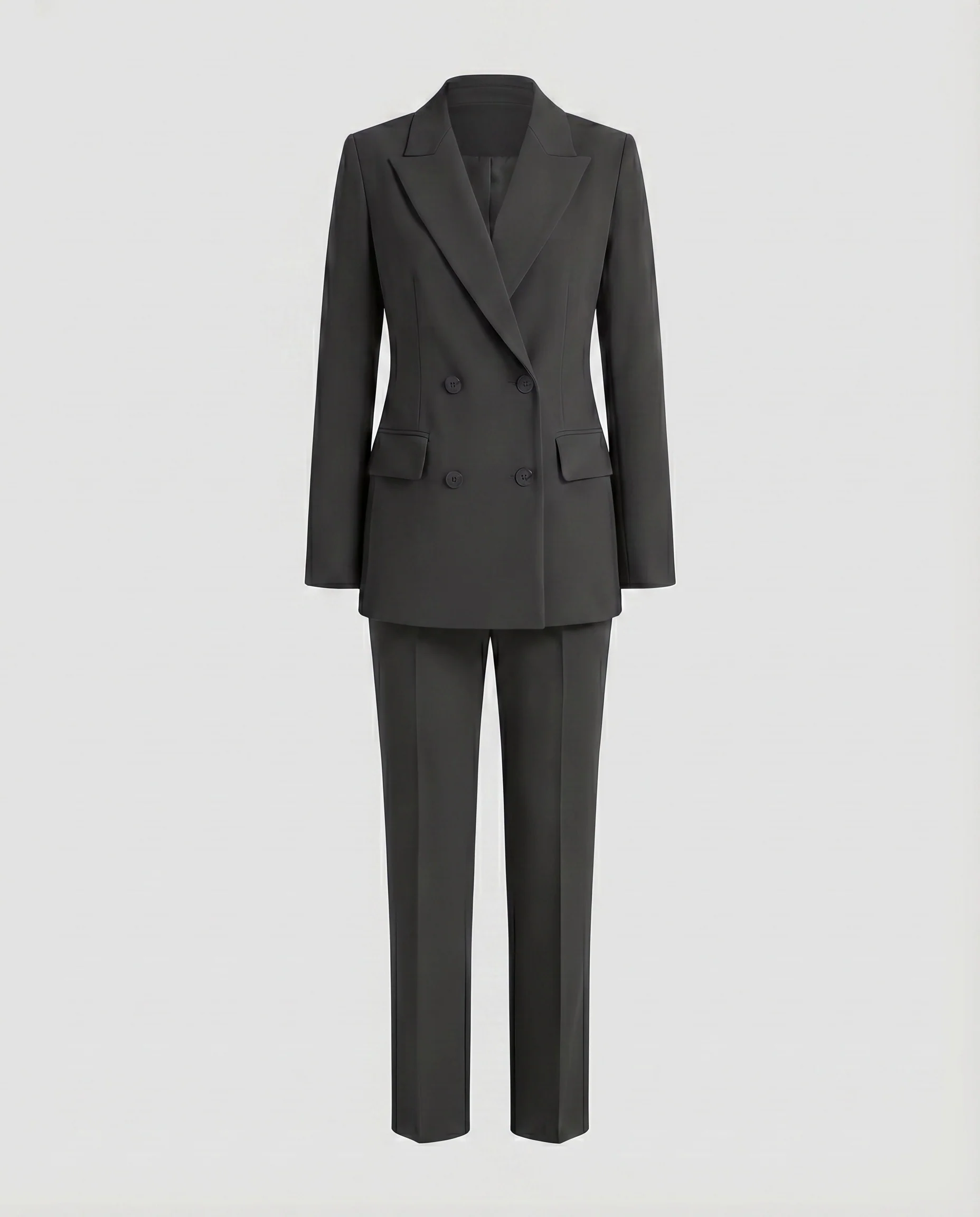 Damen Hosenanzug Doppelreihiger Blazer Schmale Hose - Image 9