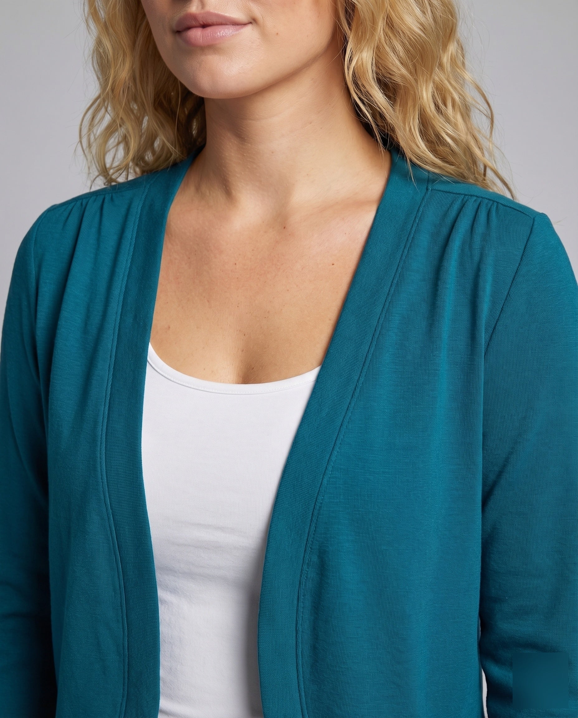 Damen Bolero-Blazer Schalkragen Offen Tailliert - Image 3