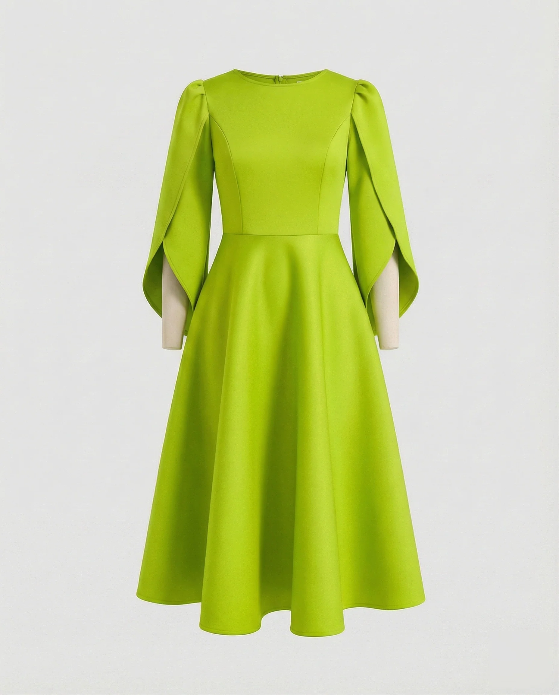 Damen A-Linien Midikleid Cape-Ärmel Mieder - Image 7