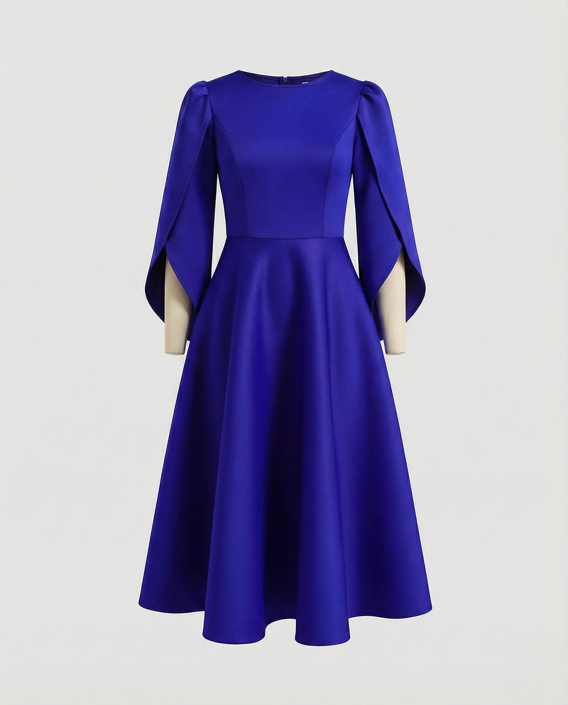 Damen A-Linien Midikleid Cape-Ärmel Mieder - Image 8