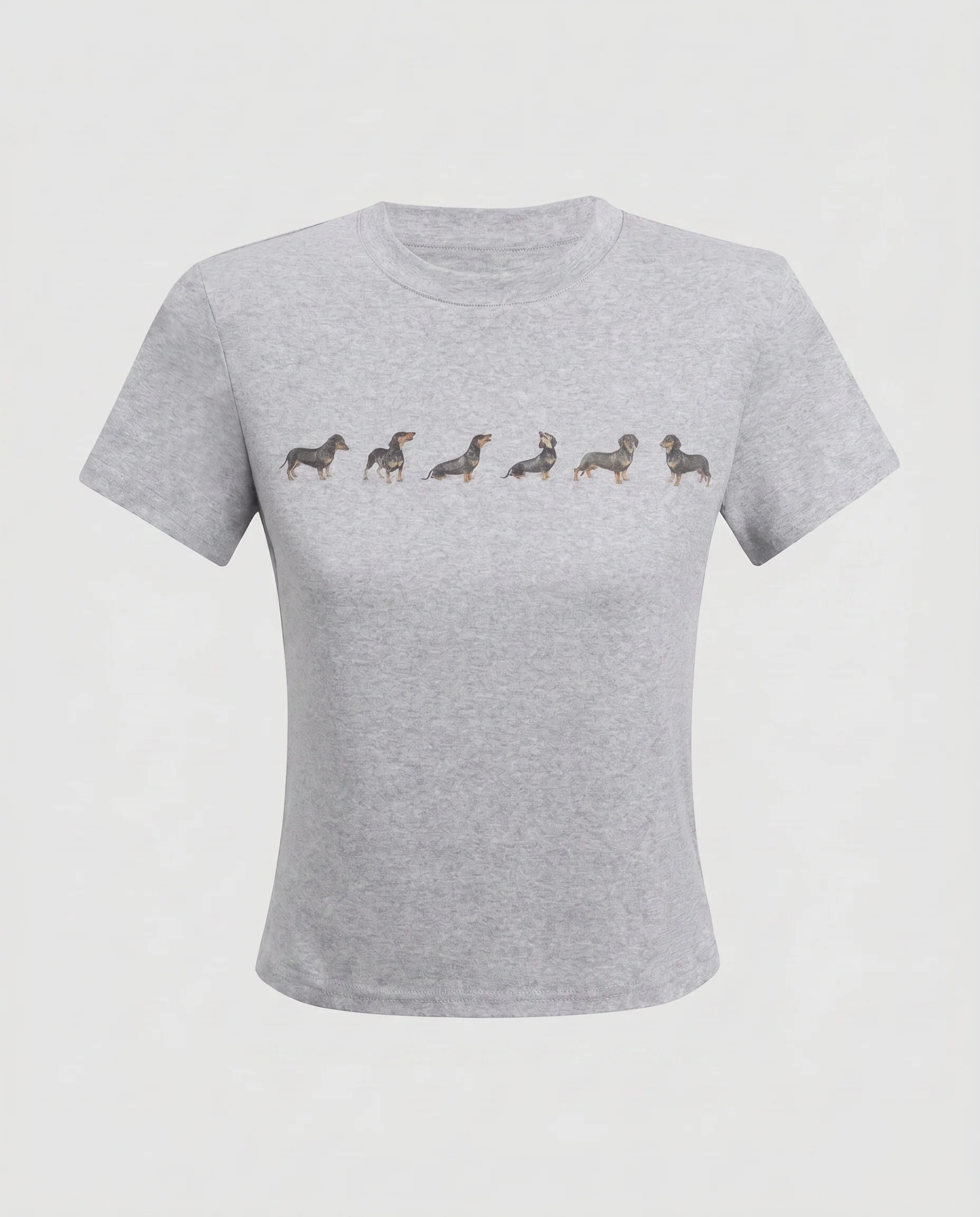 Damen nan tailliertes Baumwollshirt mit Dackel-Motivreihe und Rundhalsausschnitt - Image 6