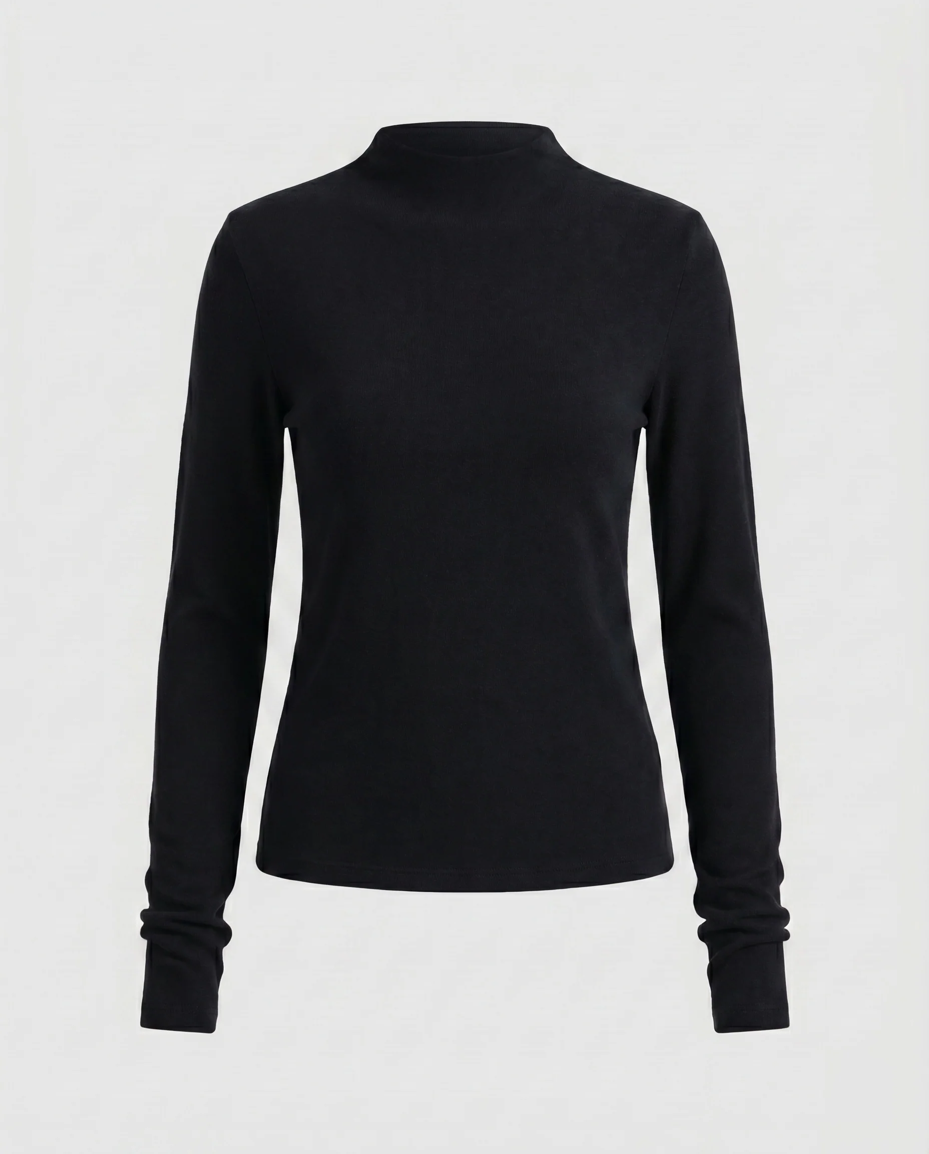 Damen nan tailliertes Feinstrick-Longsleeve mit Stehkragen und Daumenlöchern - Image 7