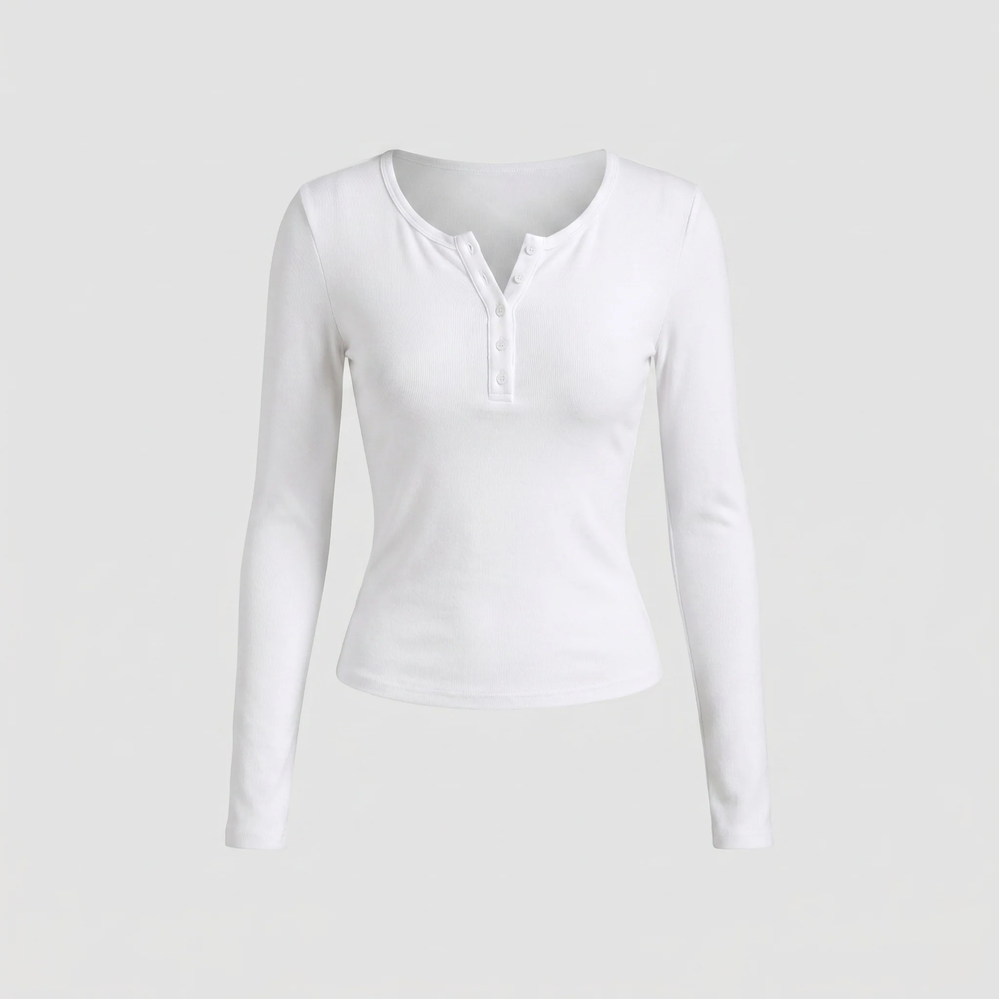 Damen nan tailliertes Henley-Feinrippshirt mit formenden Seitenabnähern und elastischem Stretchbund - Image 5