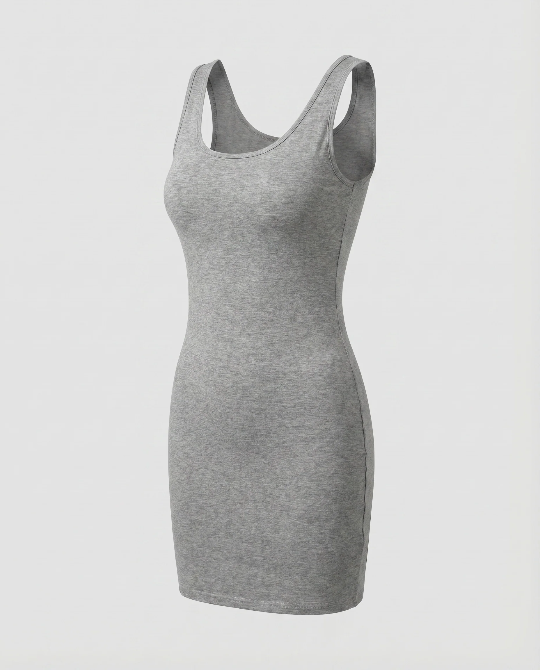 Damen Jersey-Minikleid Schmale Silhouette Breite Träger Stretch - Image 6