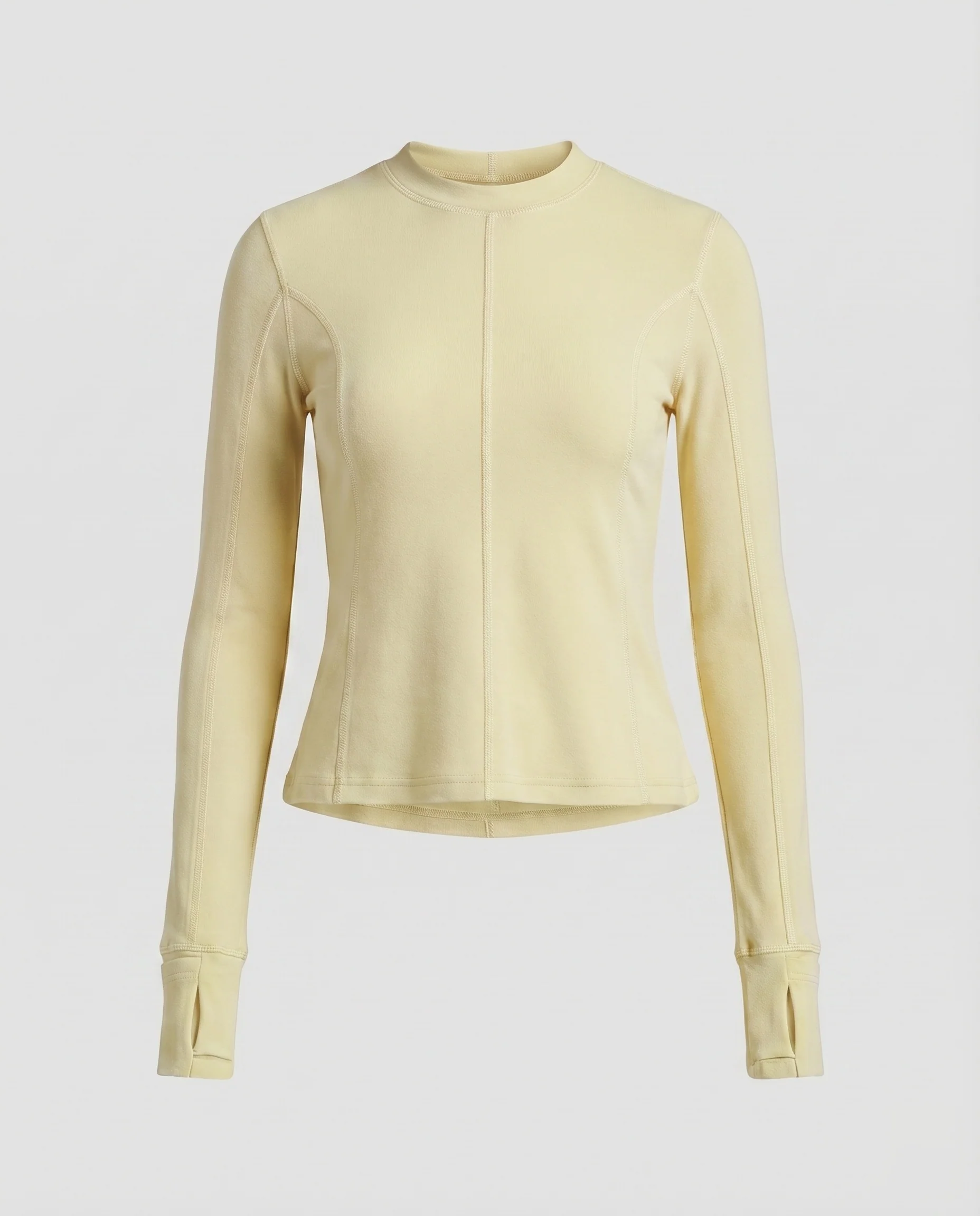 Damen Langarmshirt Ziernähte Verkürzter Saum Tailliert - Image 6