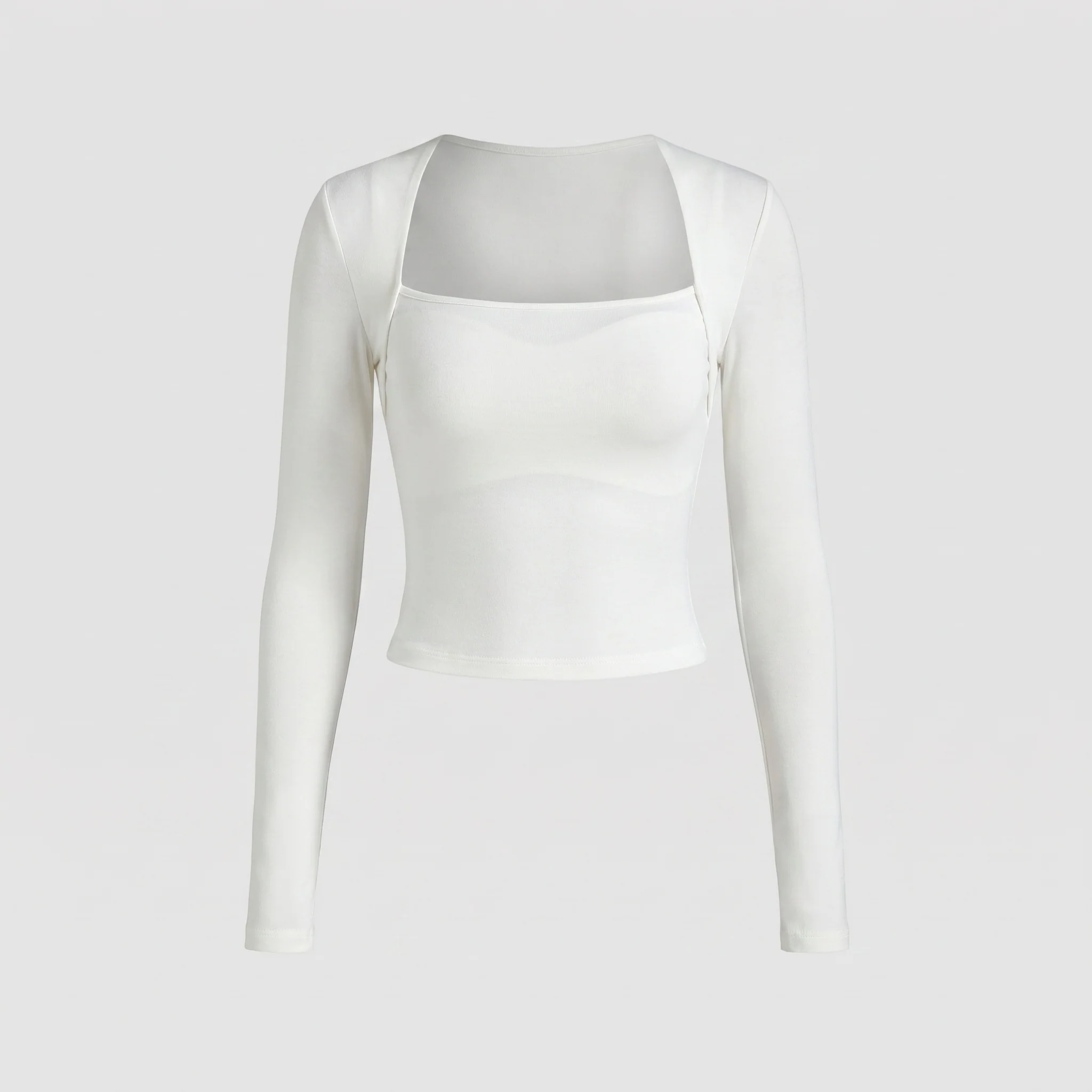 Damen nan tailliertes Layer-Crop-Top mit schulterbedeckendem Bolero und enganliegenden Langärmeln - Image 5