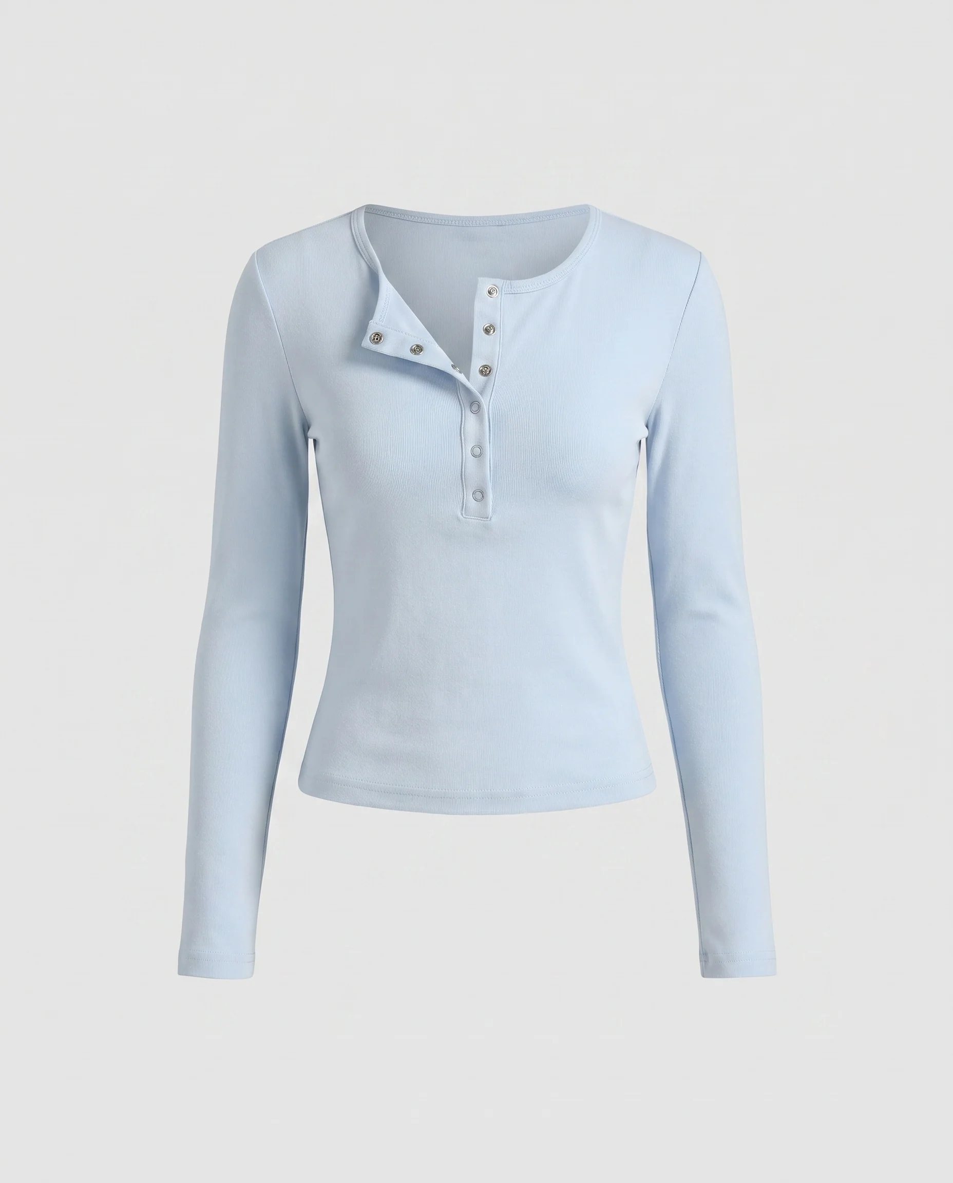 Damen nan tailliertes Longsleeve mit Druckknopfblende und eingenähtem Untertop - Image 5