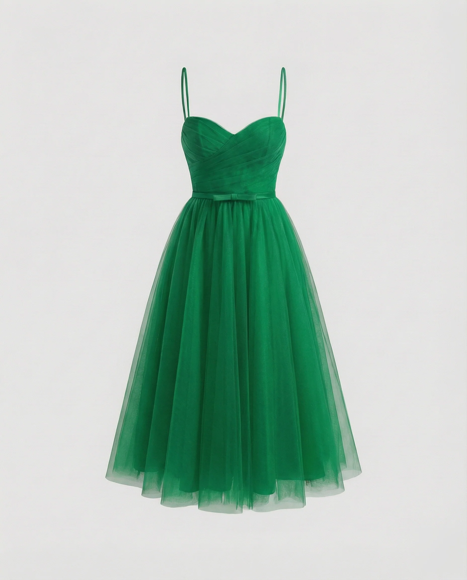 Damen Midikleid Herzausschnitt Mieder Tüllrock - Image 6