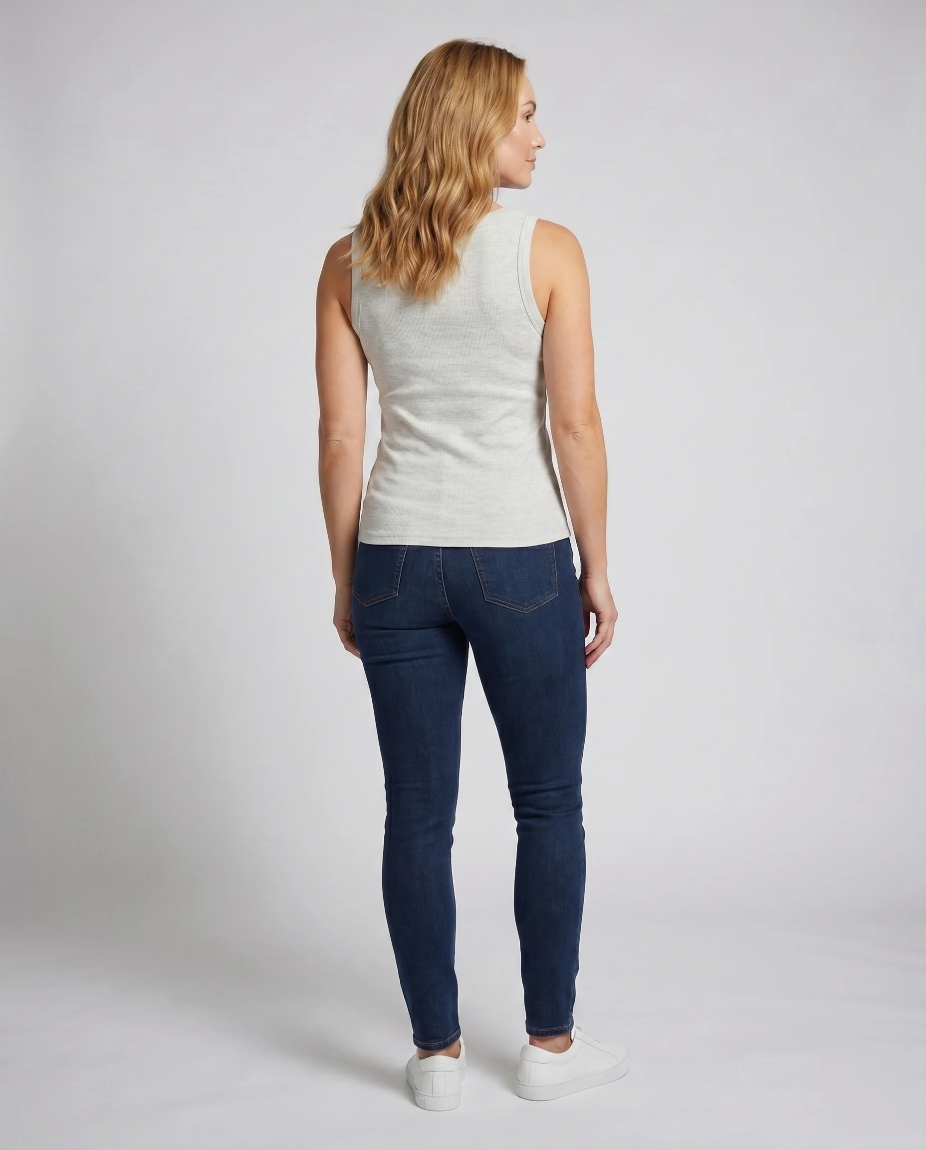 Damen nan tailliertes Ripp-Top mit Henley-Knopfleiste, V-Ausschnitt und formenden Seitennähten - Image 4