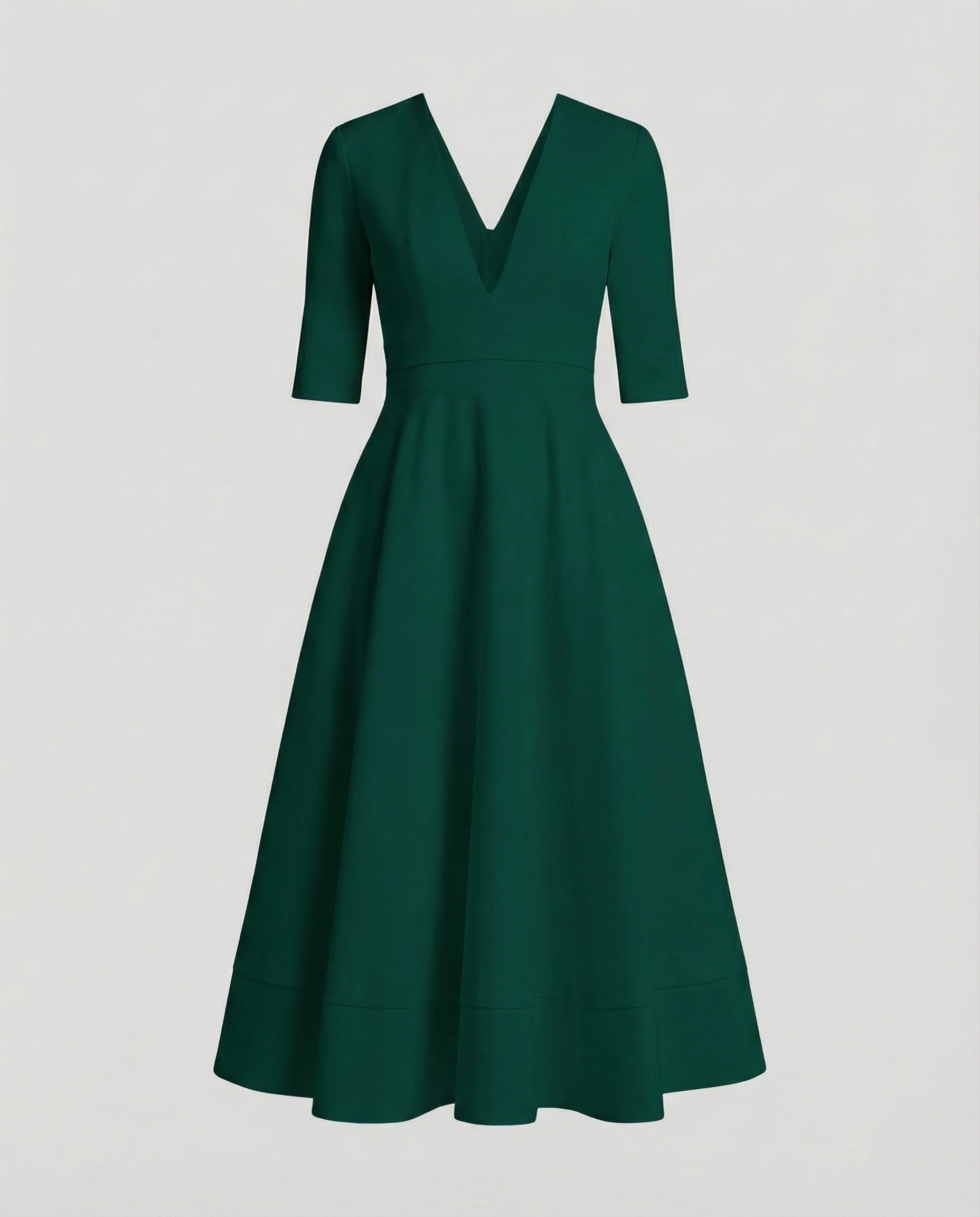 Damen Tellerkleid Vintage-Stil V-Ausschnitt 3/4-Arm - Image 7