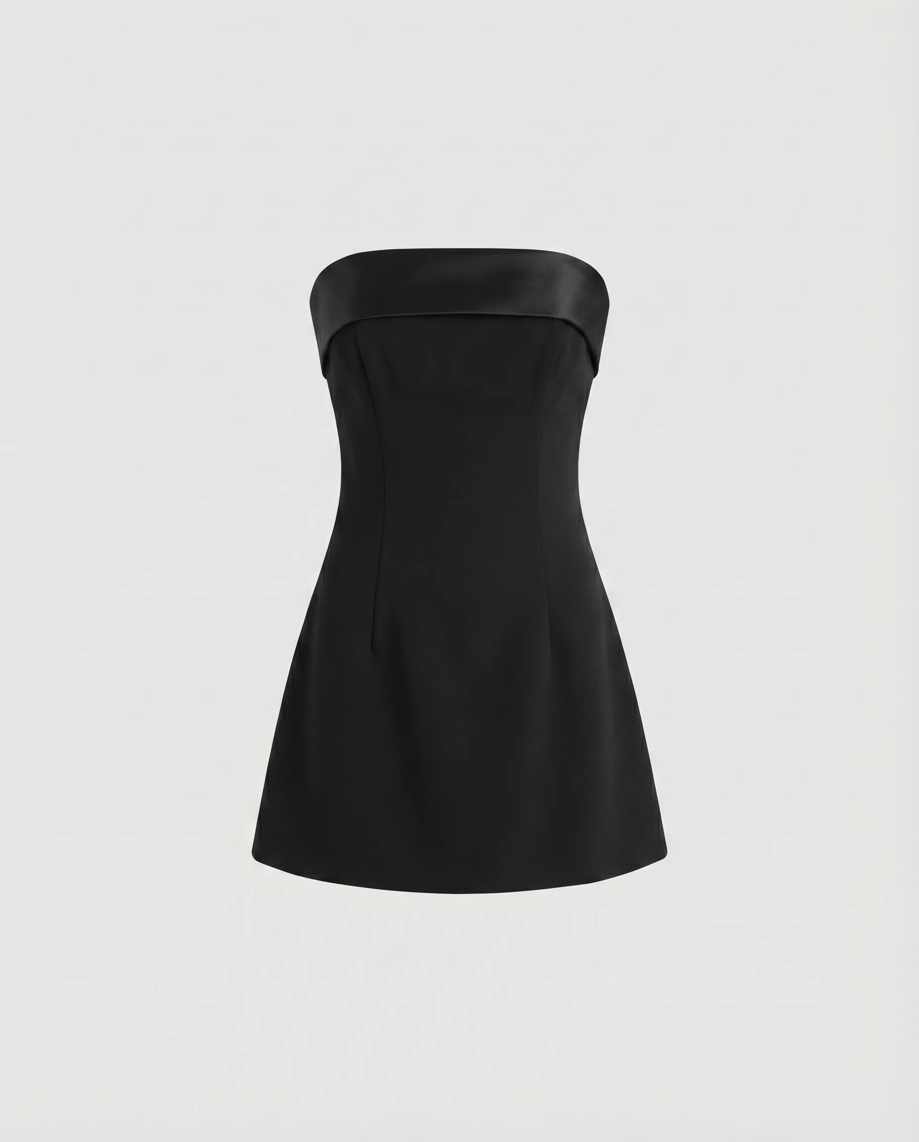 Damen Bandeau-Minikleid Samt Ausgestellter Rock - Image 5