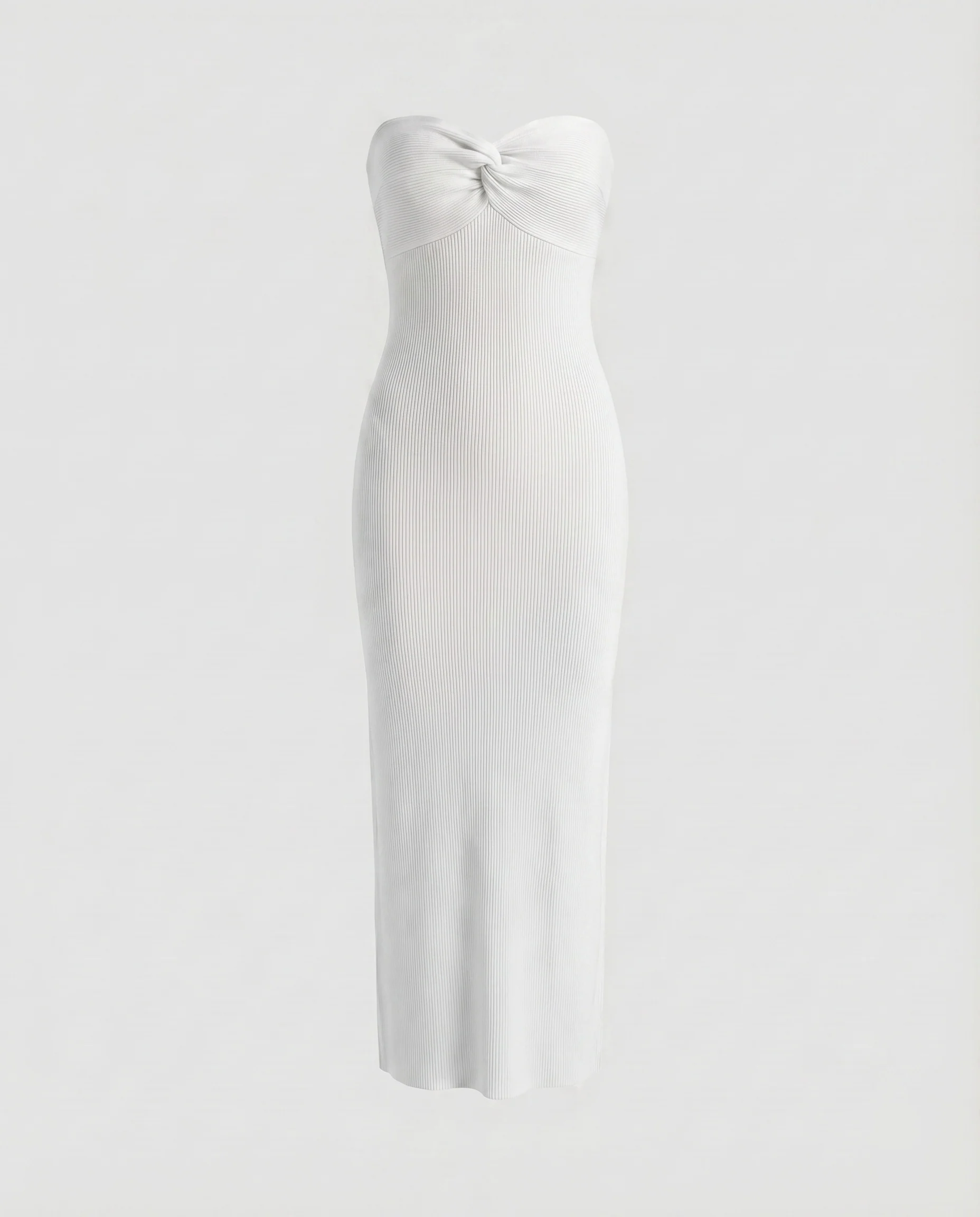 Damen Schlauchkleid Trägerlos Rippstruktur Knöchellang - Image 12