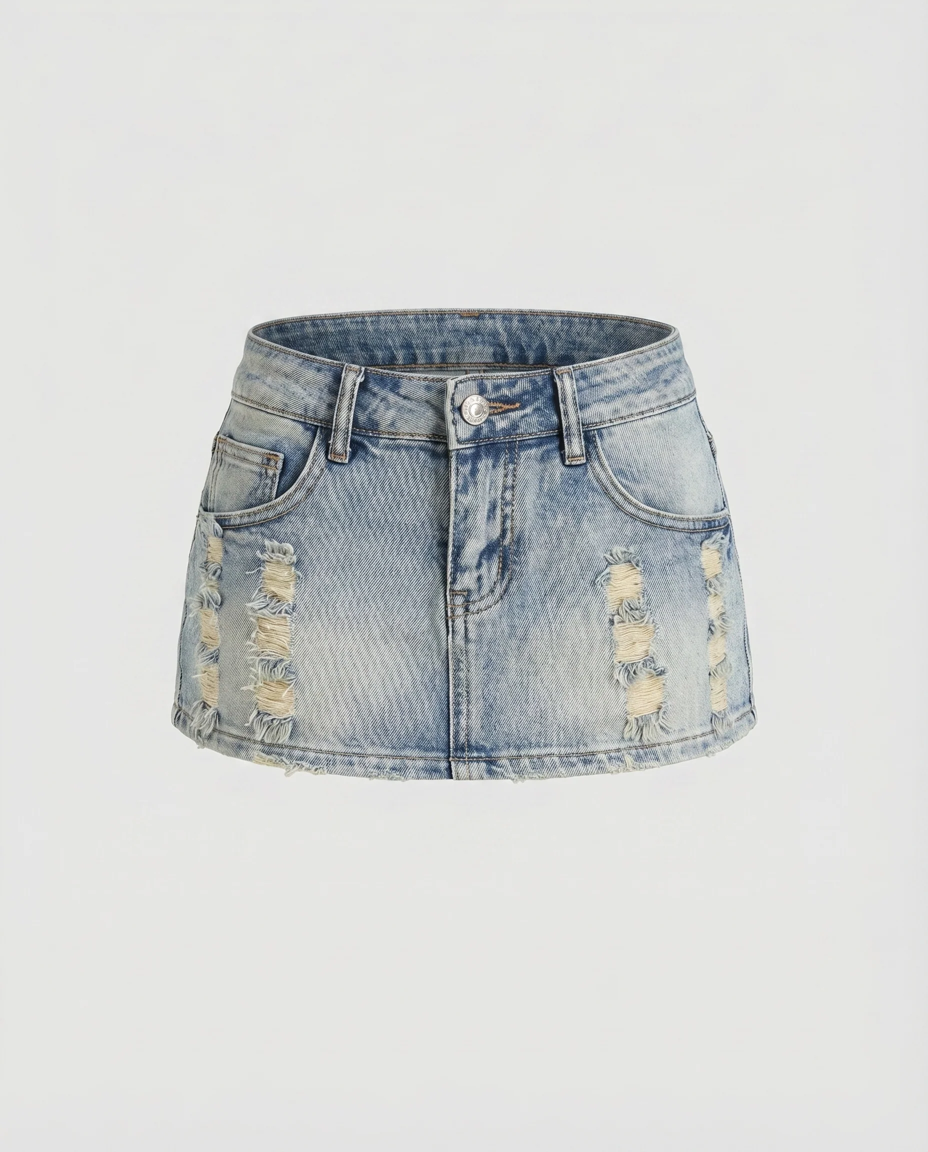 Damen Denim-Minirock Ultrakurz Destroyed 5-Pocket - Image 5
