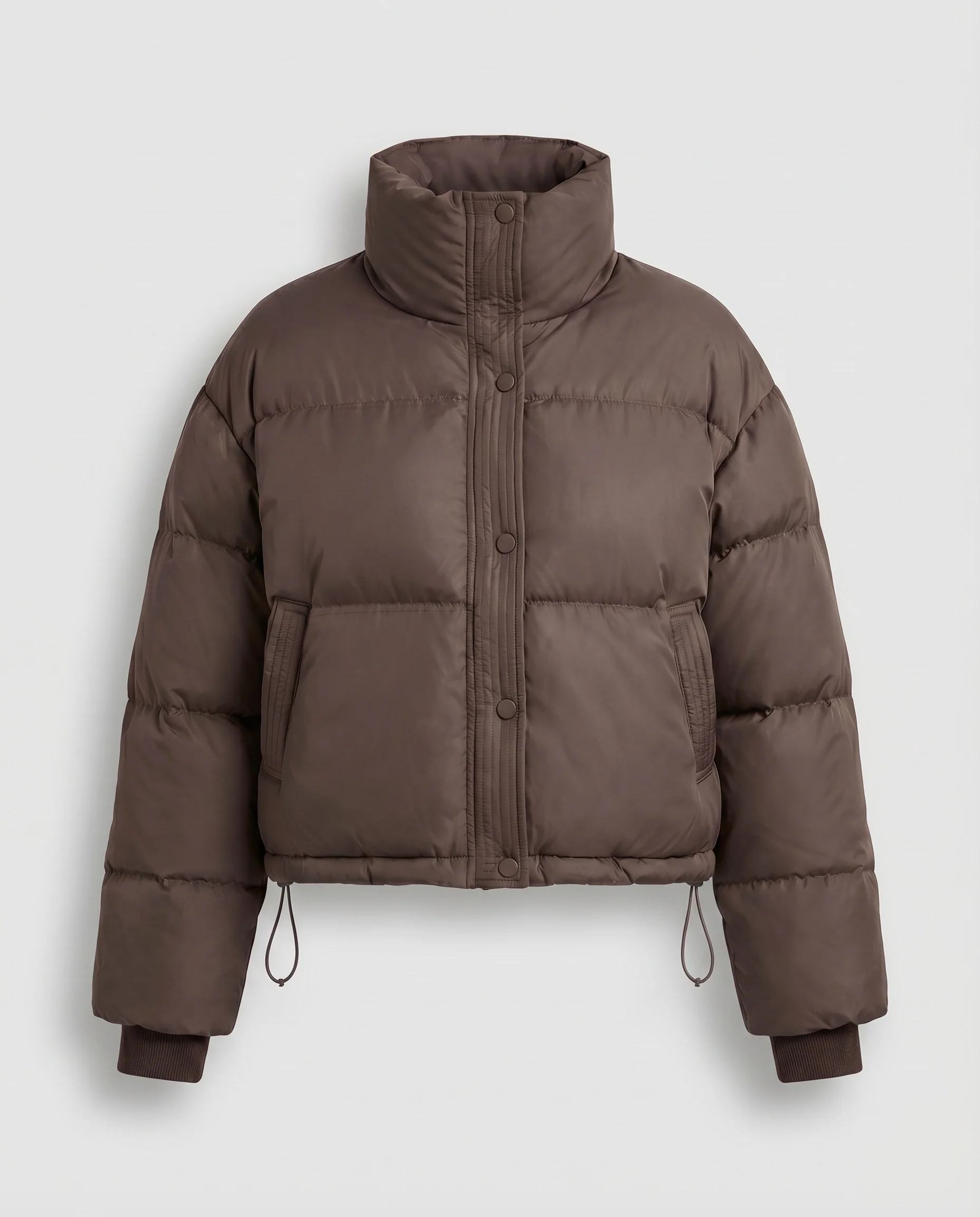 Damen Steppjacke Boxy-Schnitt Stehkragen Kordelzug - Image 7