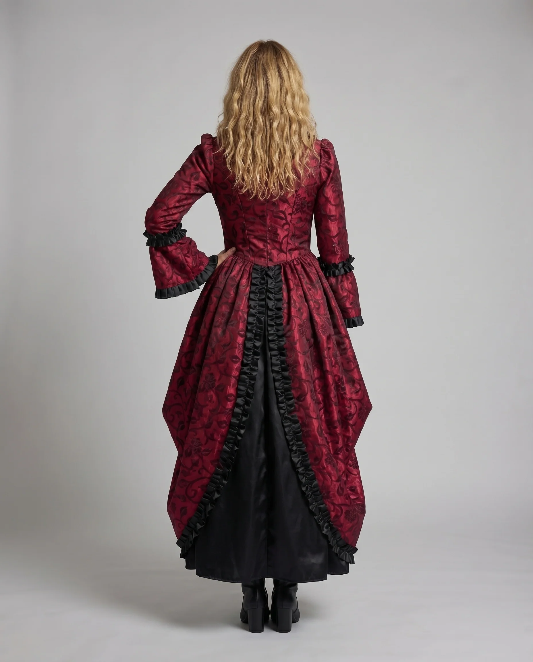 Damen Ballkleid Barockstil Korsage Glockenärmel - Image 4