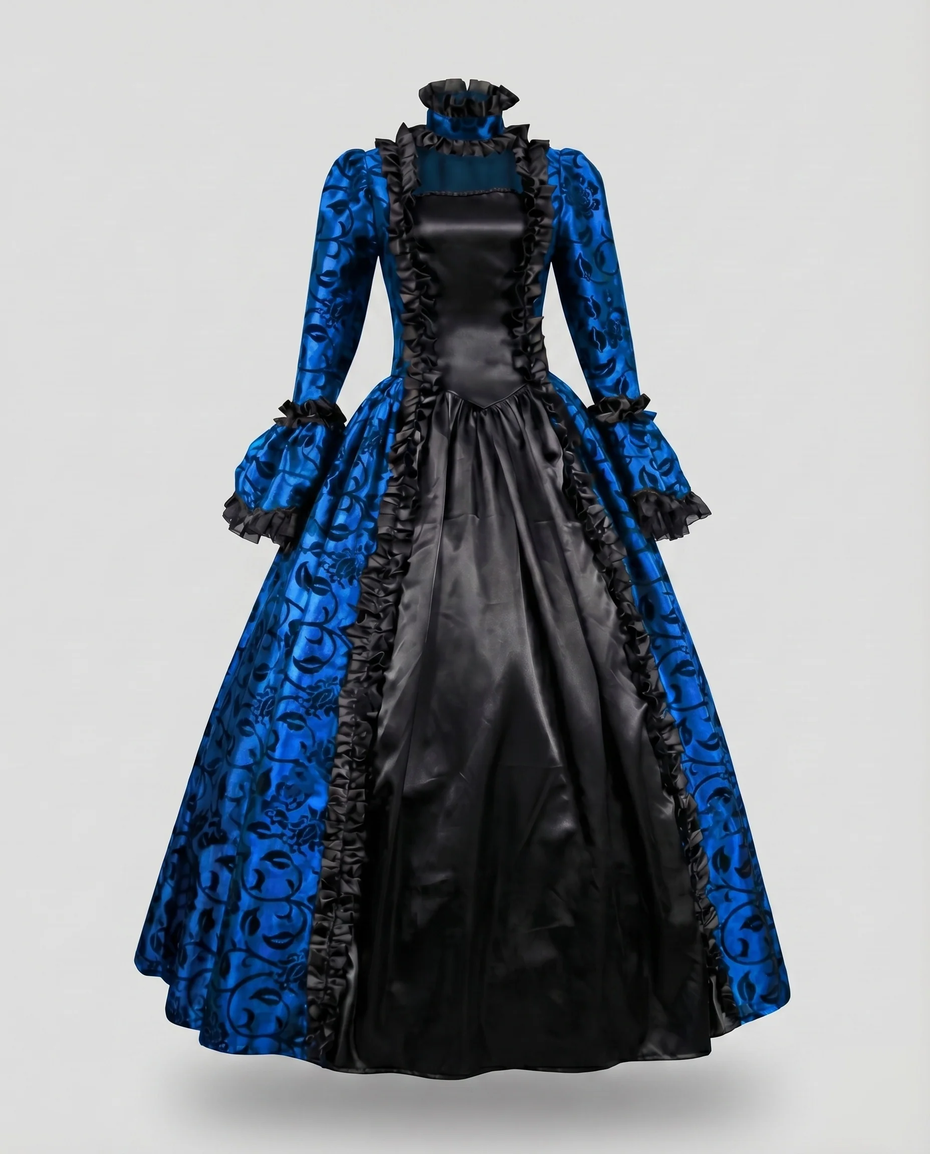 Damen Ballkleid Barockstil Korsage Glockenärmel - Image 6