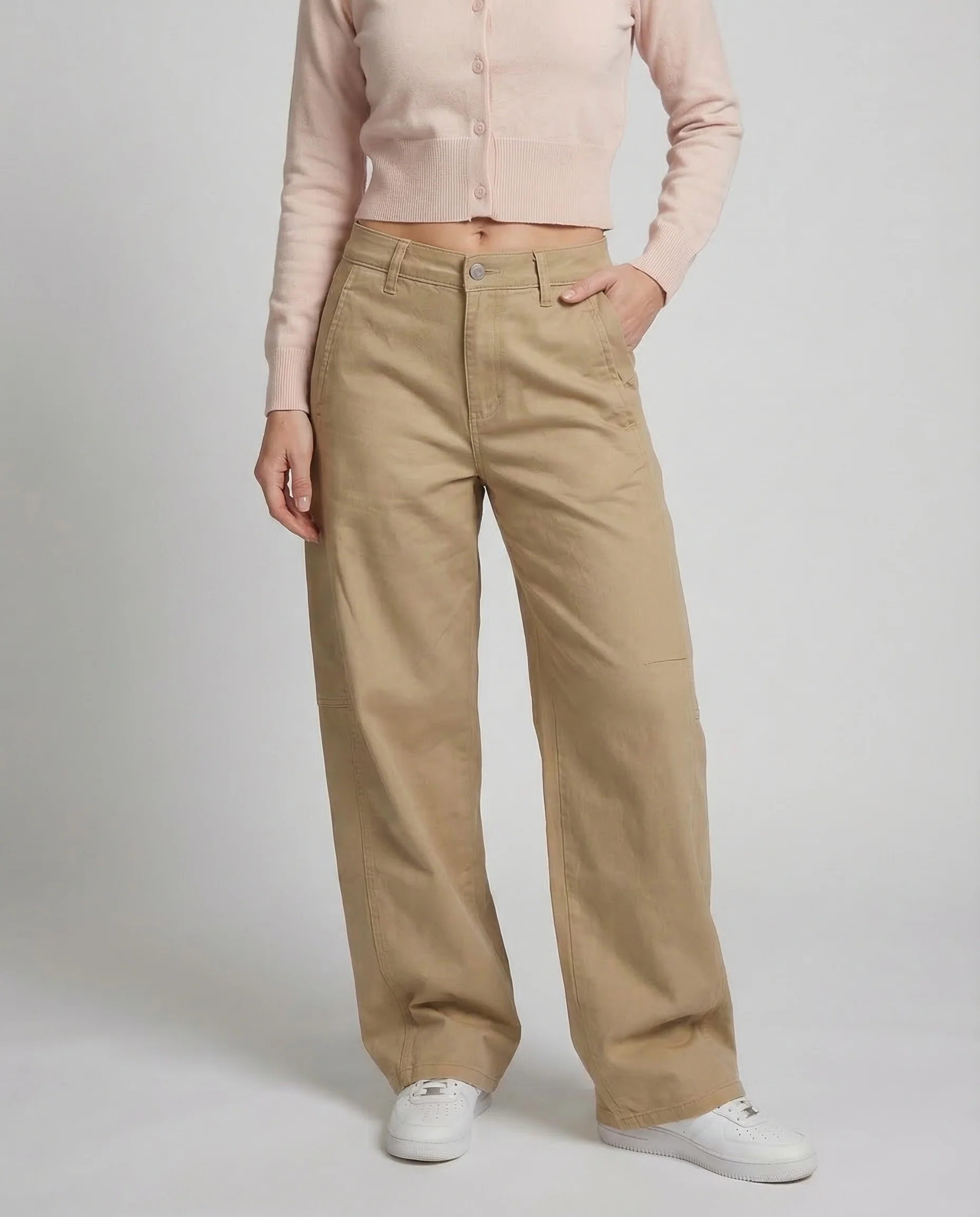 Damen Weite Workwear-Hose Baumwolltwill - Image 2