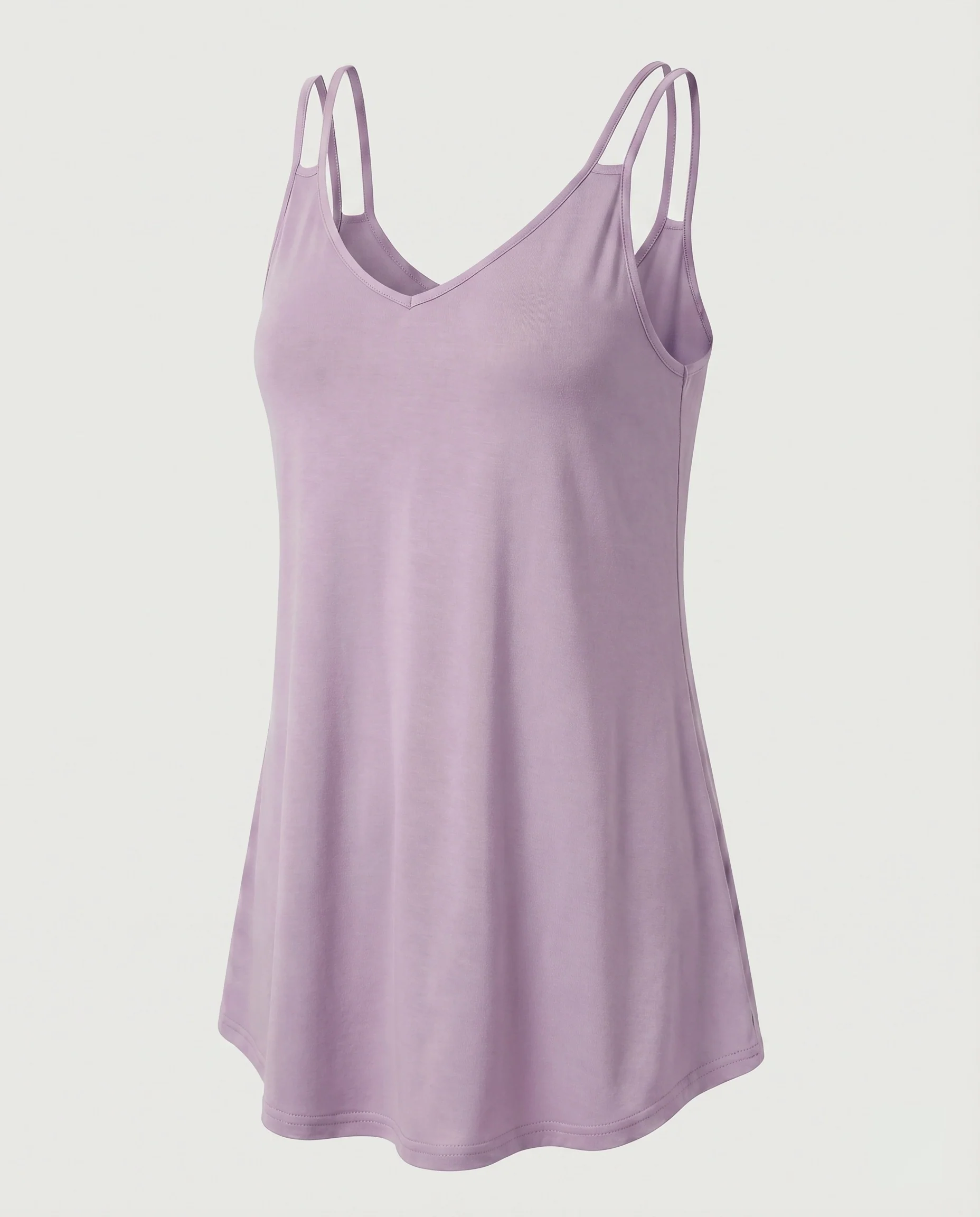 Damen Feminine Doppelspaghettiträger Mischgewebe Longtop - Image 8