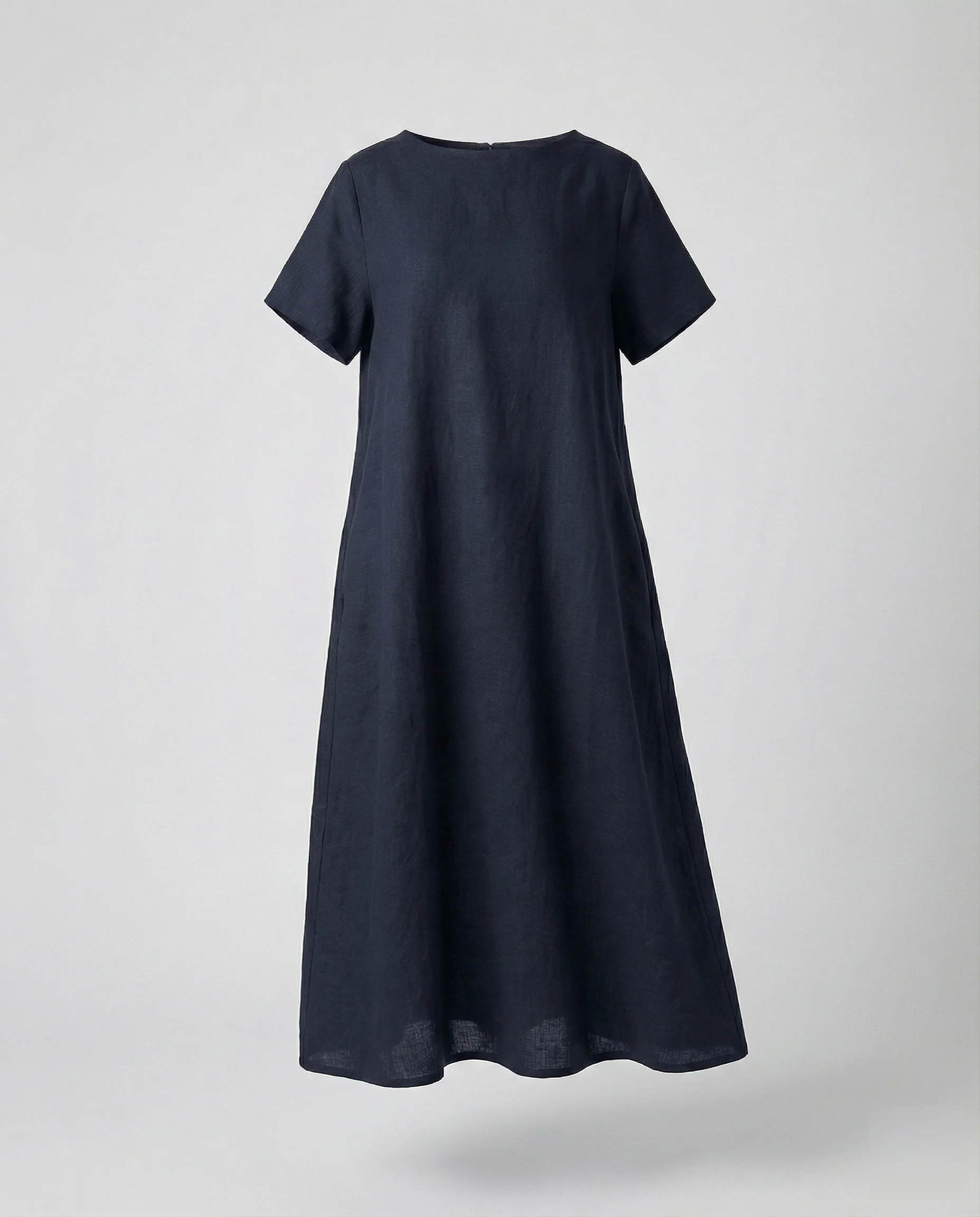 Damen Leinenmix-Midikleid Schiffsausschnitt - Image 9
