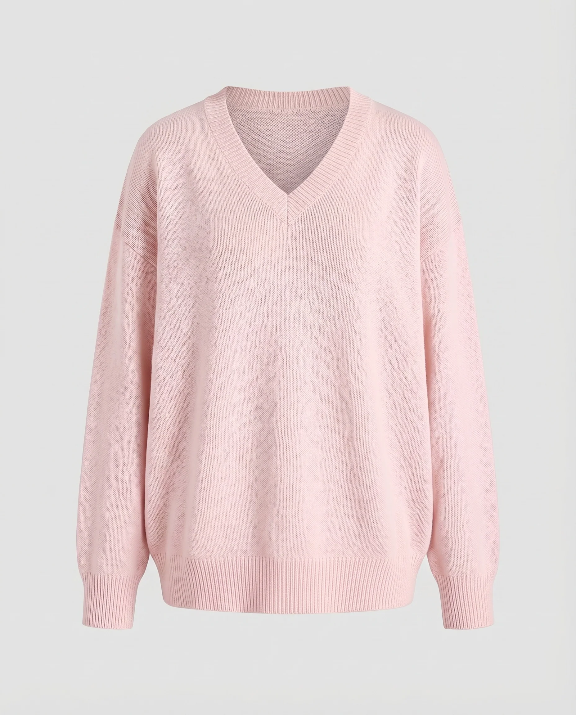Damen Strickpullover V-Ausschnitt Rippsaum Weit - Image 6