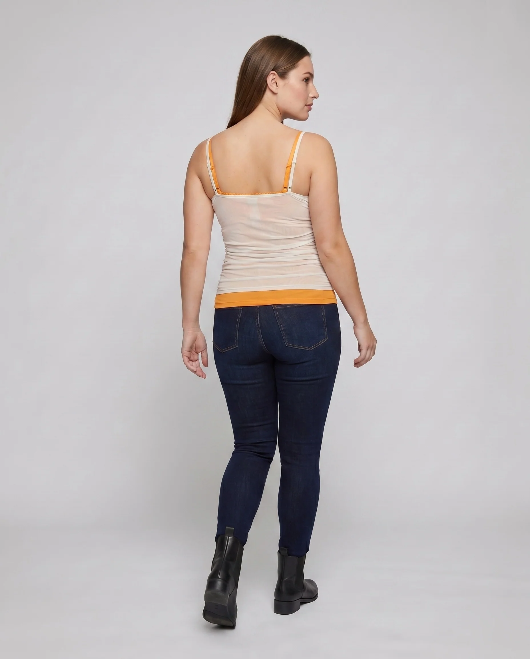 Damen nan zartes Lagen-Cami mit integriertem Spitzenbustier und Wickel-Overlay - Image 4