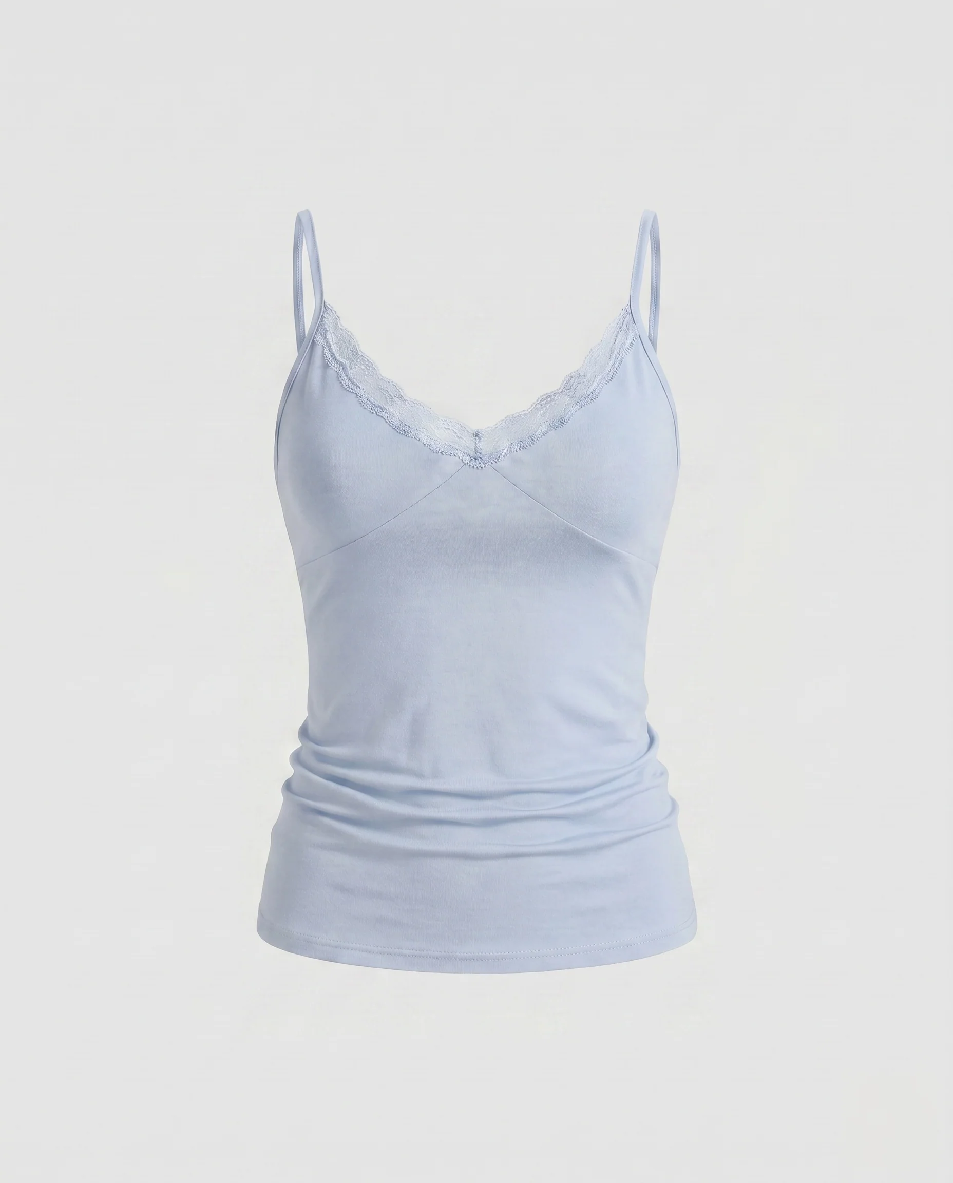 Damen nan zartes Spitzencami mit V-Ausschnitt, feinem Stretchjersey und schmalen Spaghettiträgern - Image 8