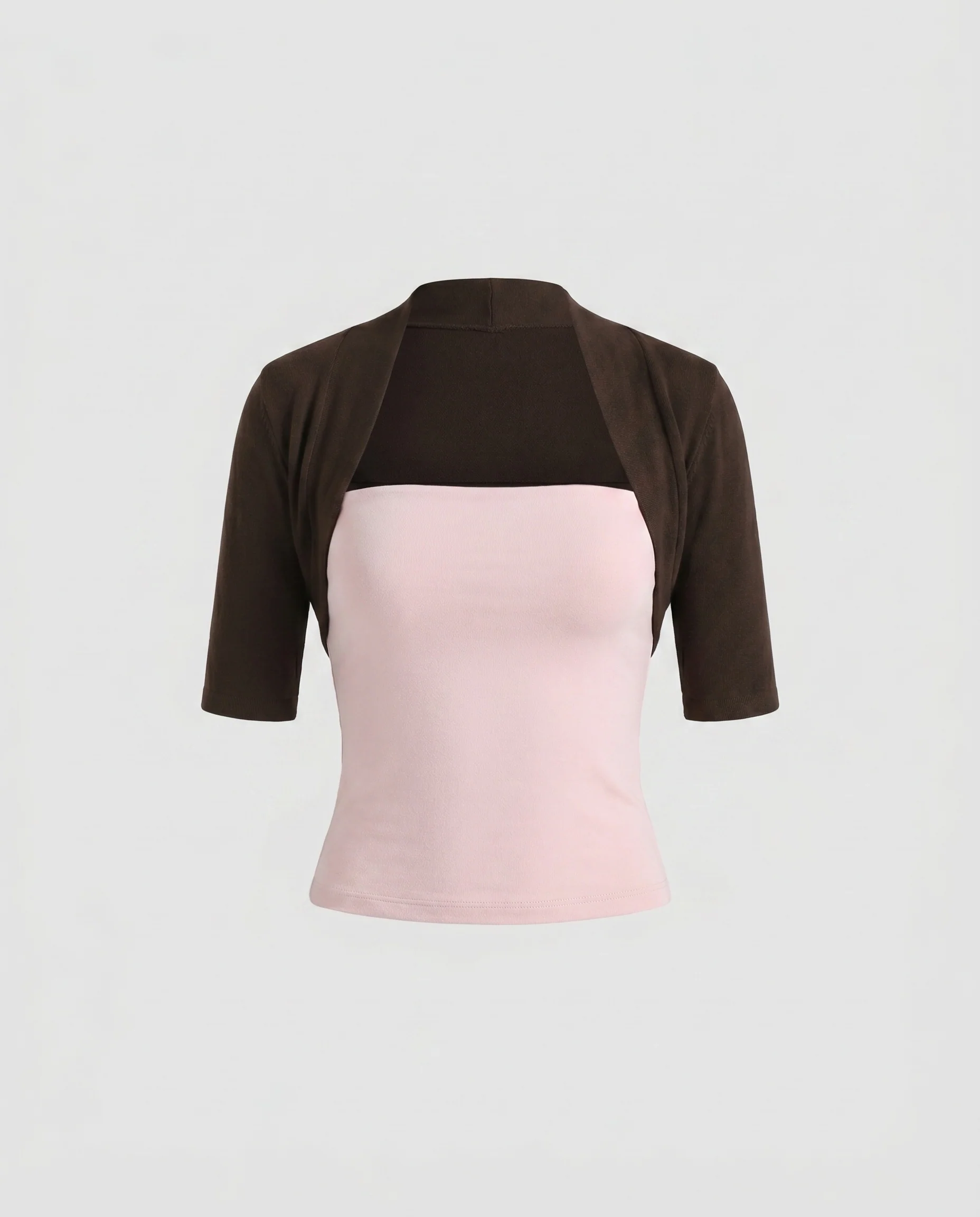 Damen nan zweiteiliges Bandeau-Top und Kurzbolero-Set mit taillierter Passform und halblangen Ärmeln - Image 5