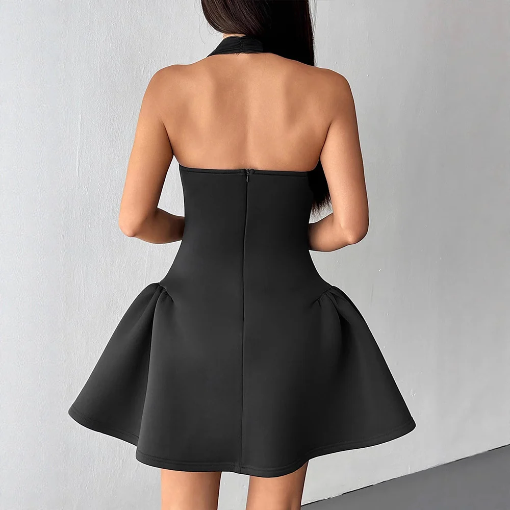 Damen Neckholder Kleid mit eleganter Rüsche und glamouösem Design R&B - Image 4
