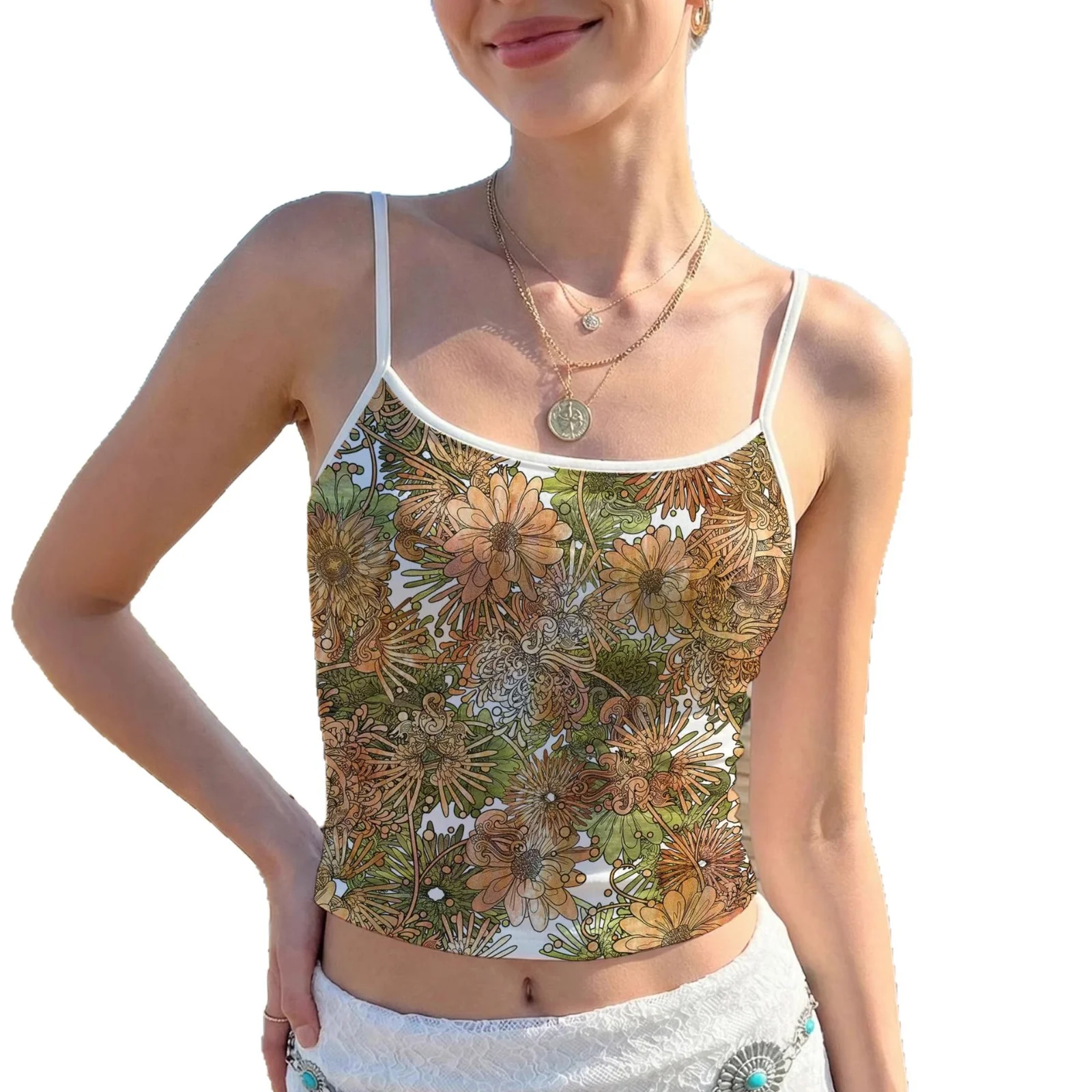 Damen Neckholder Top mit floralem Motiv und leichtem Stoff R&B - Image 4