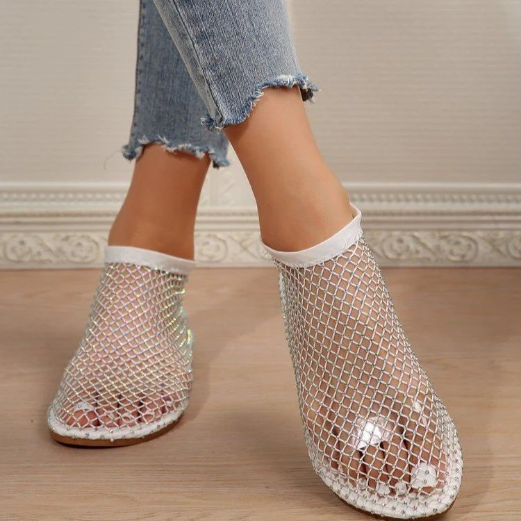 Damen Netz-Sneaker mit funkelnden Akzenten und offenem Zehenbereich R&B - Image 9