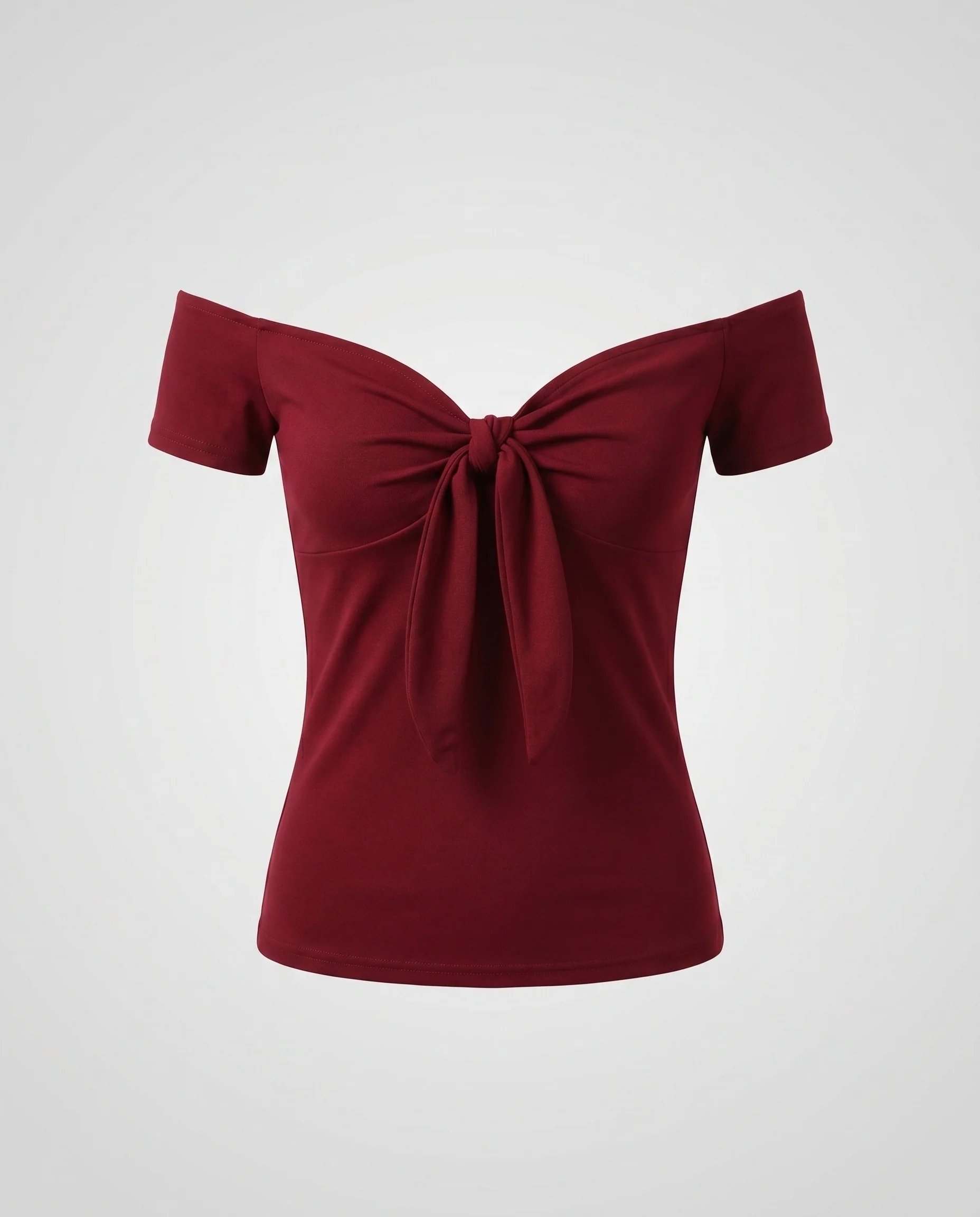Damen Off-Shoulder Bluse mit Knoten R&B - Image 5
