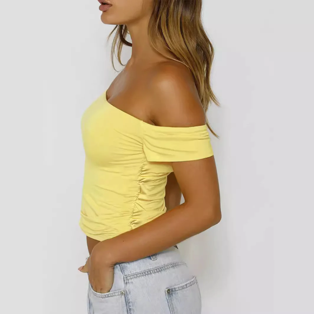 Damen Off-Shoulder Cropped Top mit Rüschendetails R&B - Image 4
