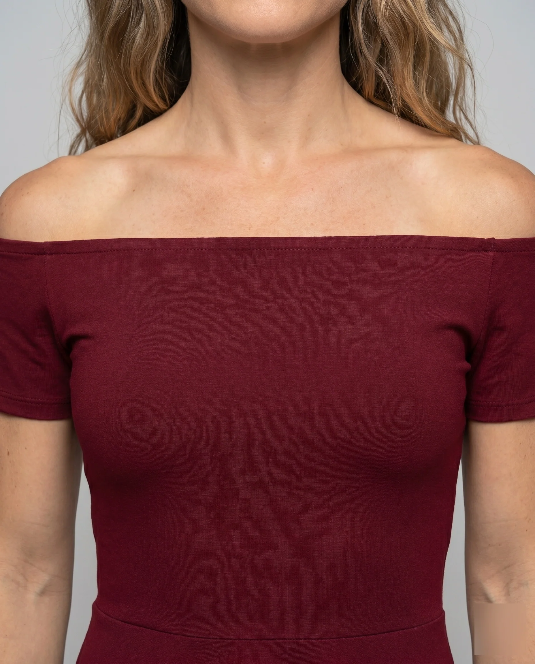 Damen Off-Shoulder Kleid mit asymmetrischem Saum und A-Linien-Schnitt R&B - Image 3