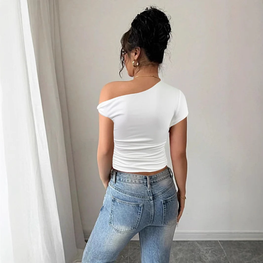 Damen Off-Shoulder Shirt mit Raffung und tailliertem Schnitt R&B - Image 3