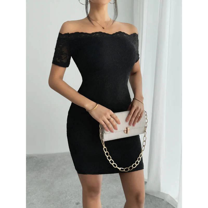 Damen Off-Shoulder Spitzenkleid R&B - Image 3